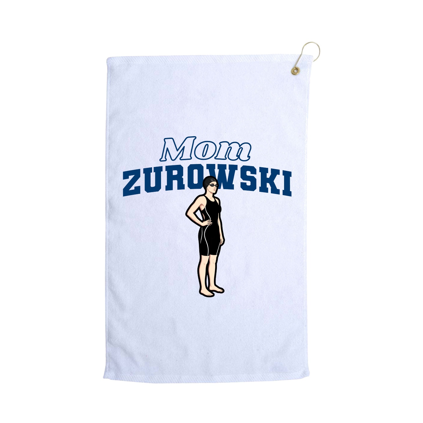 Golf Towel — Mothers Day Block in White