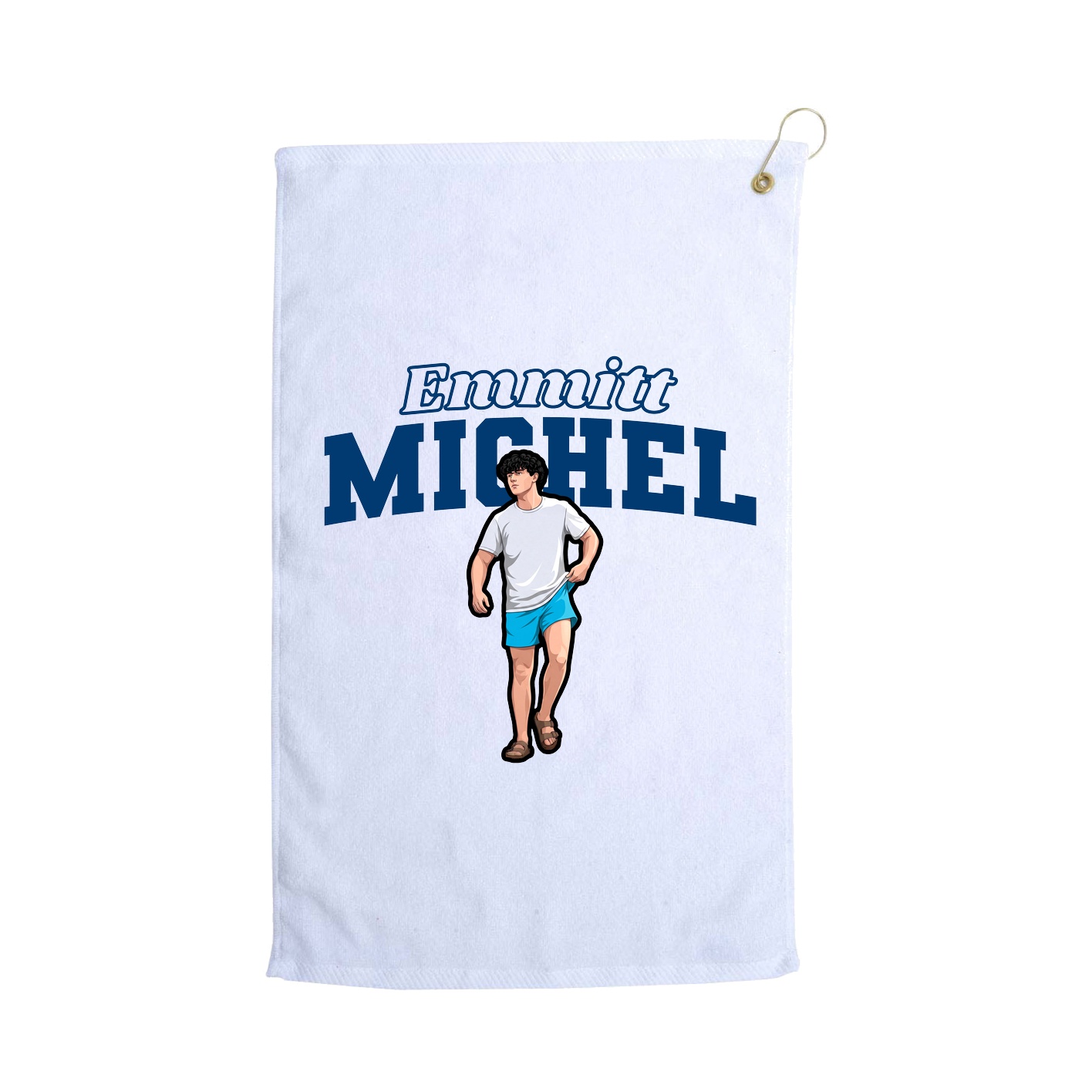Golf Towel — Name Arch in White