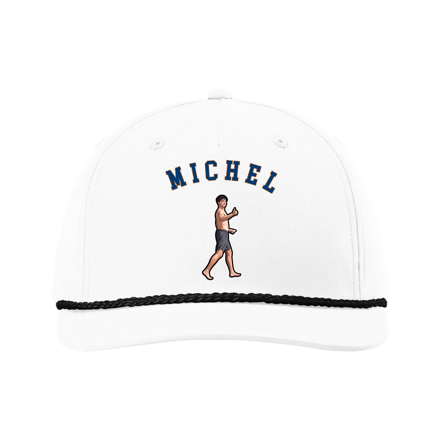 Five-Panel Classic Rope Cap — Shirsey Arch in White