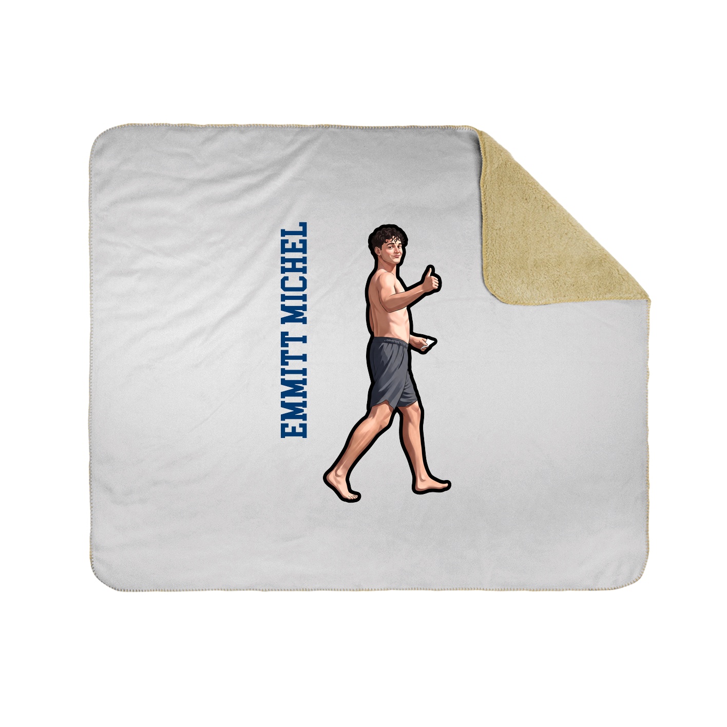 Throw Blanket — Name Vertical in White