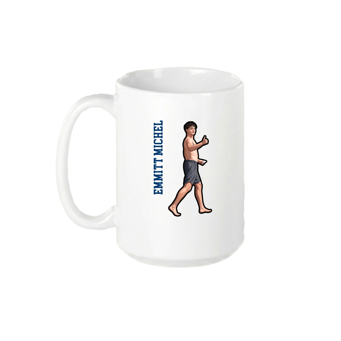 15oz Coffee Mug — Name Vertical in White