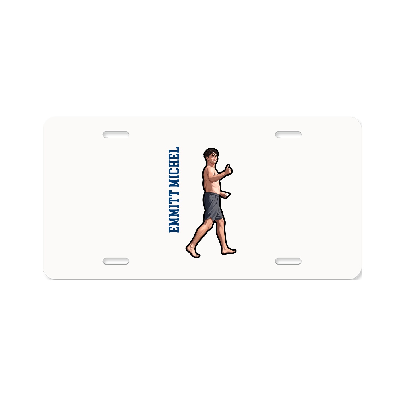 License Plate — Name Vertical in Classic
