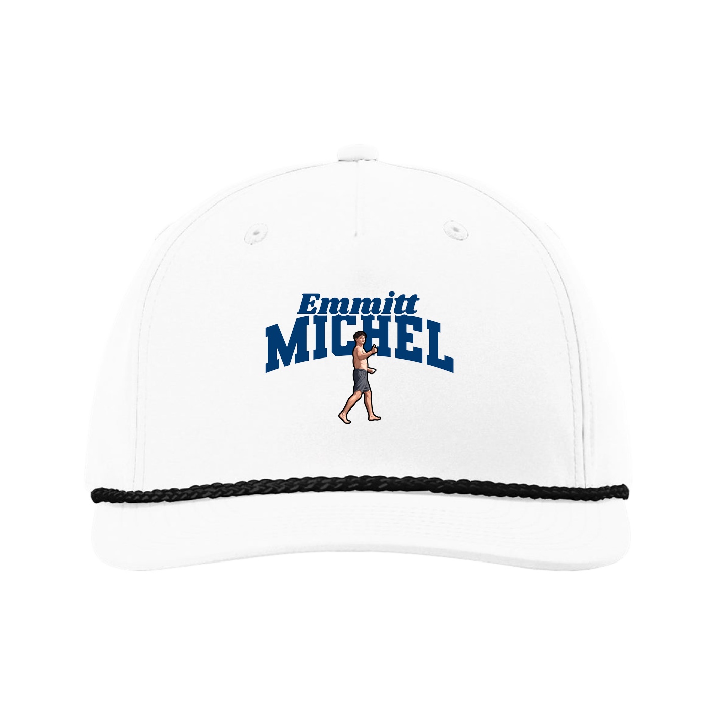 Five-Panel Classic Rope Cap — Signature Arch in White