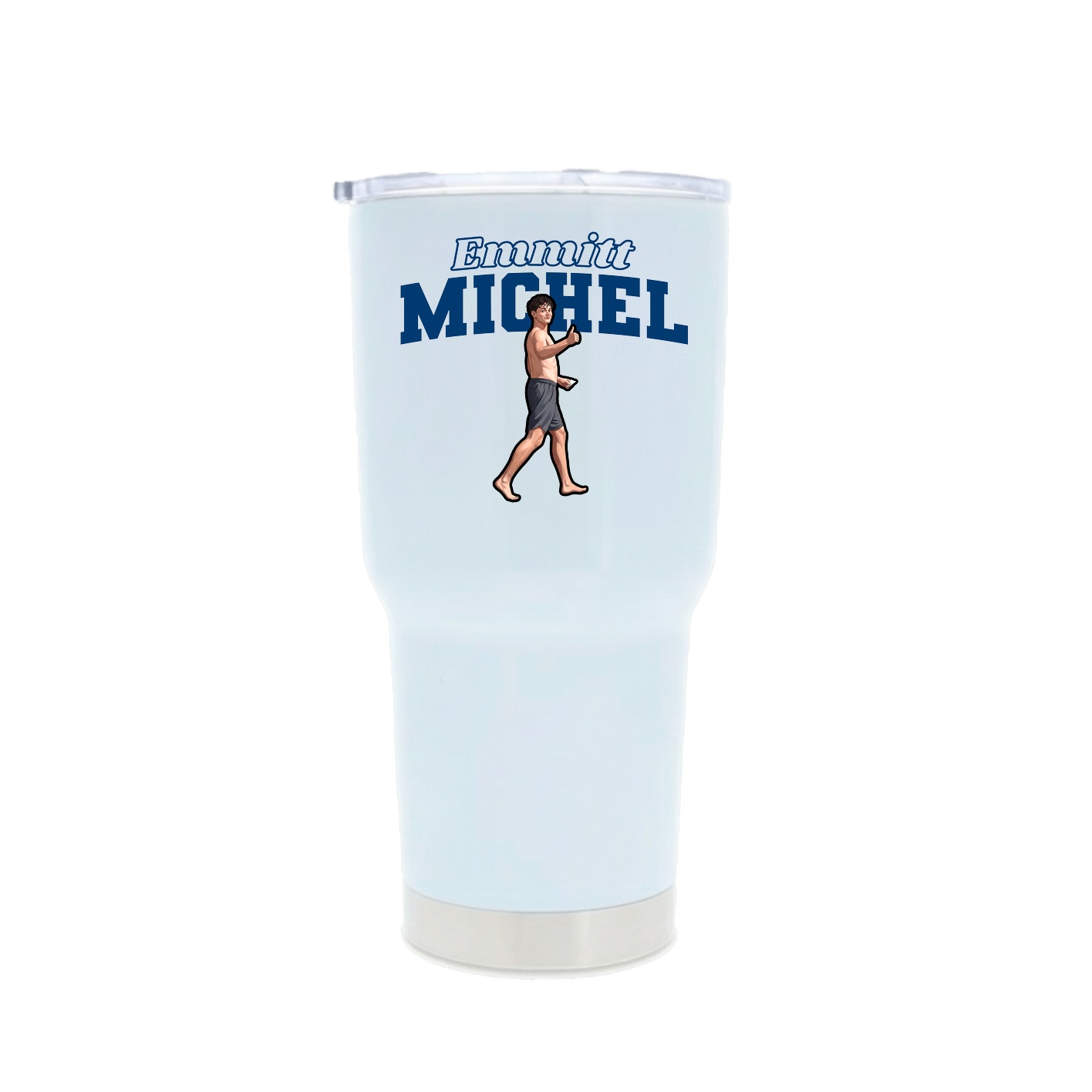 30oz Stainless Steel Tumbler — Name Arch in White