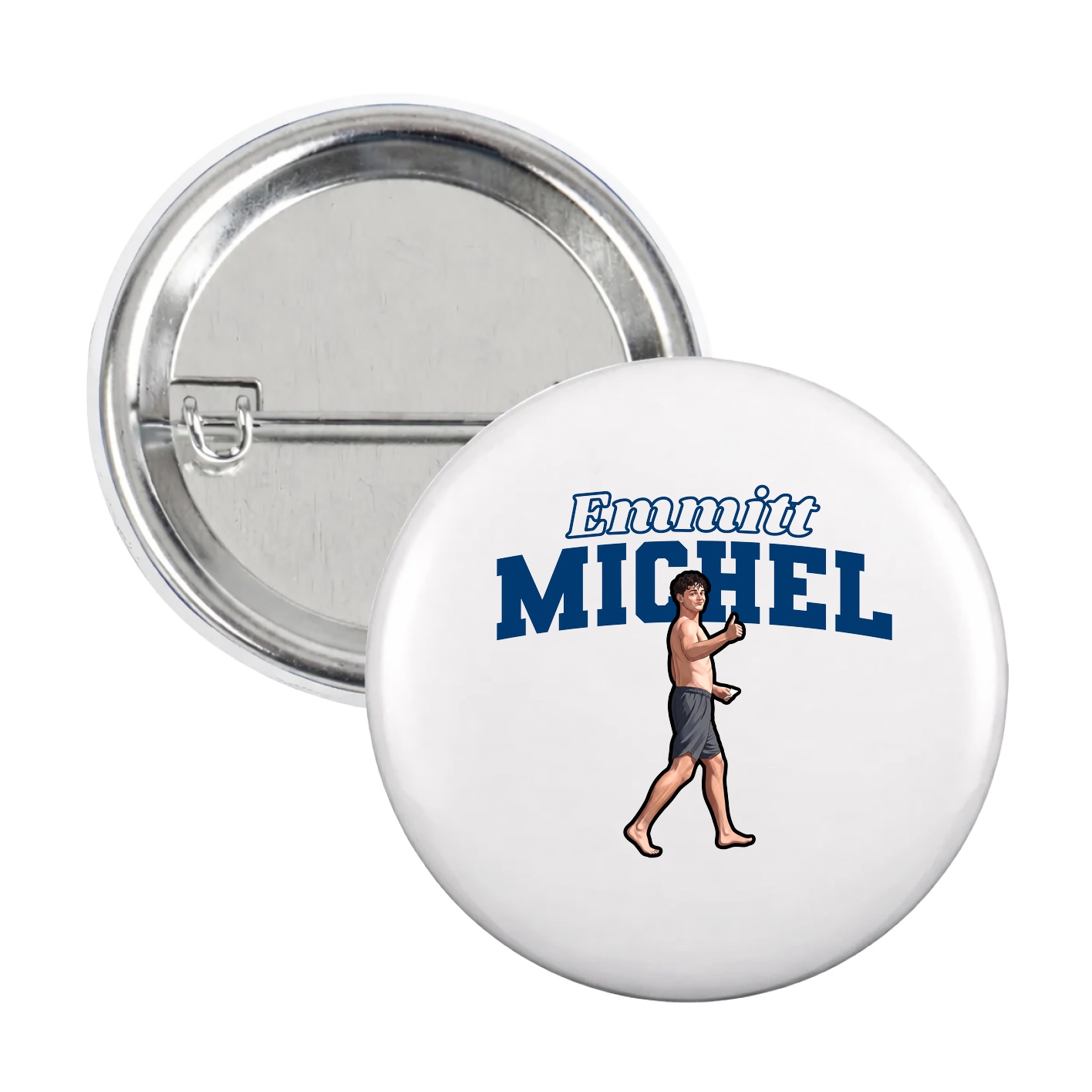 Game Day Button — Name Arch in White