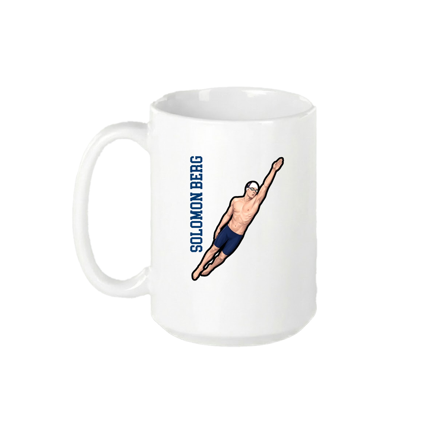 15oz Coffee Mug — Name Vertical in White