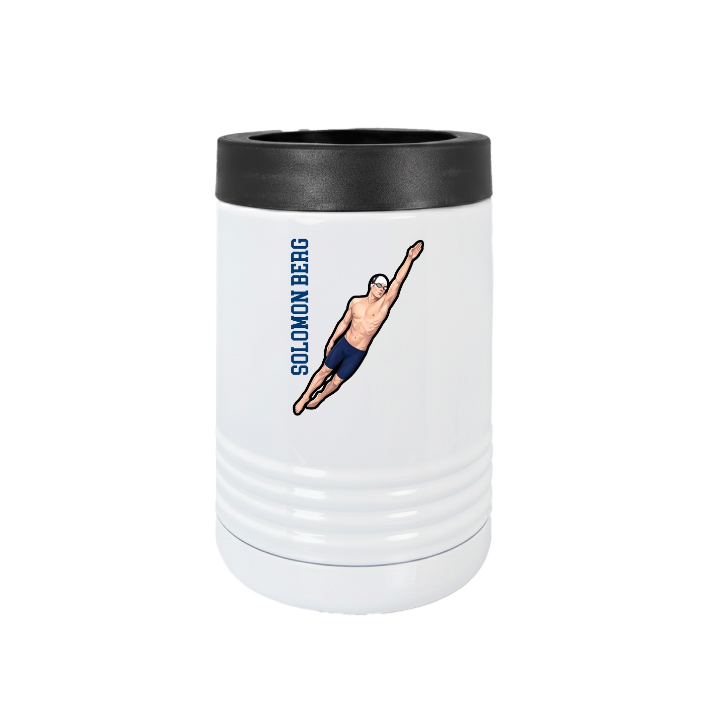 Beverage Holder — Name Vertical in White