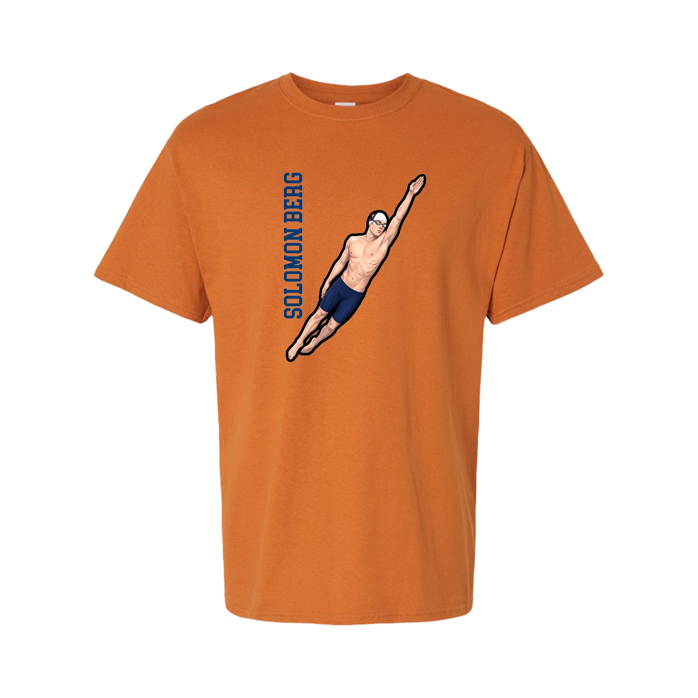 Tee — Name Vertical in Orange
