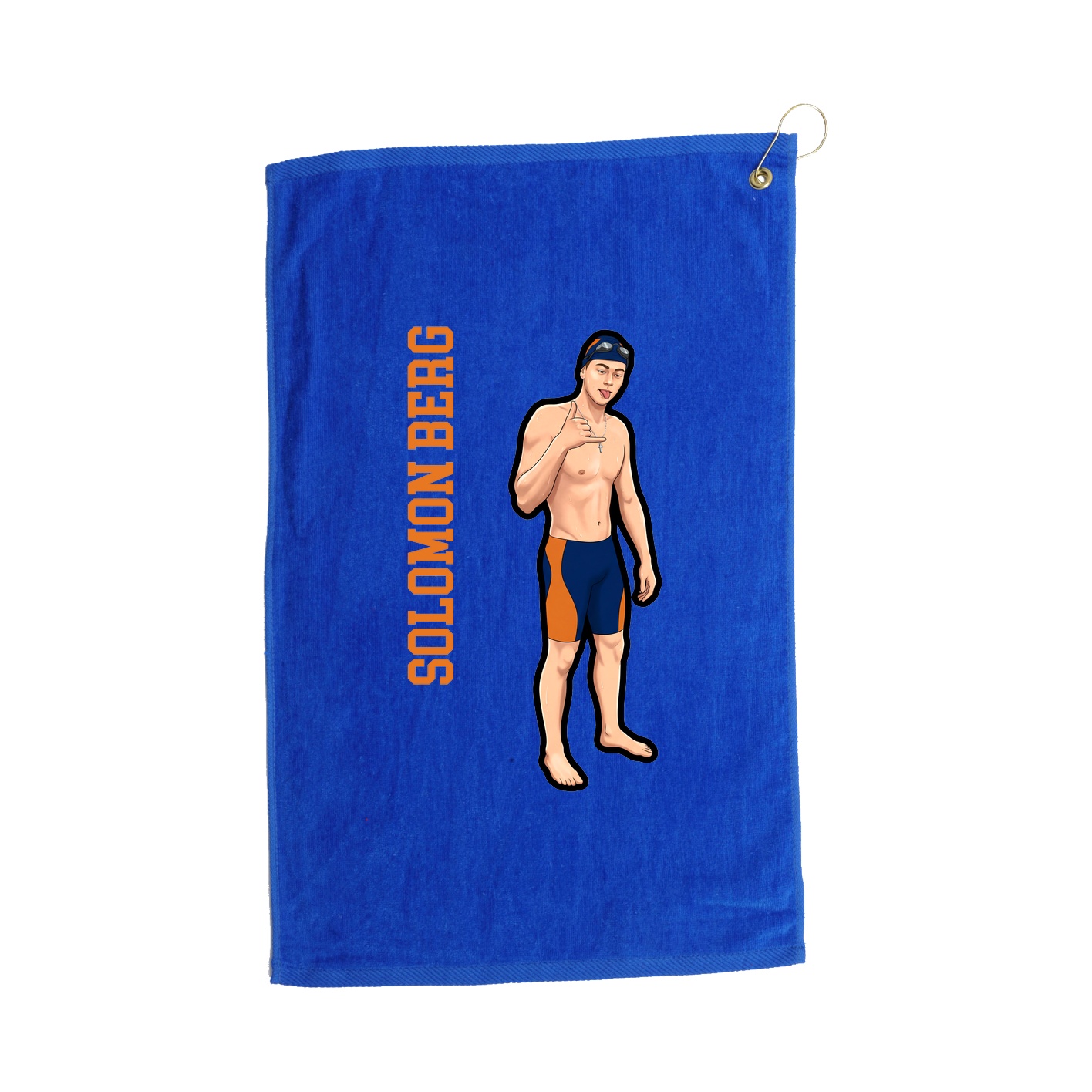 Golf Towel — Name Vertical in Royal