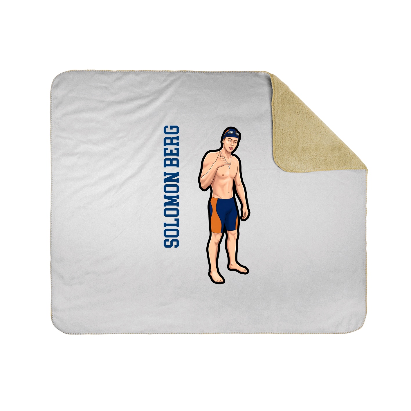 Throw Blanket — Name Vertical in White