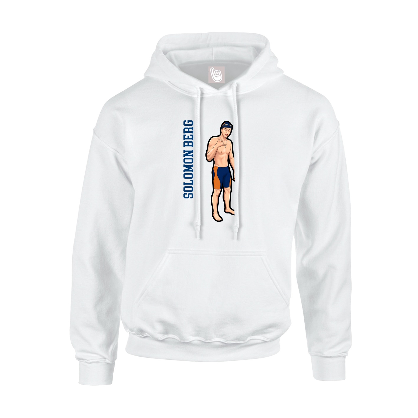 Youth Hoodie — Name Vertical in White