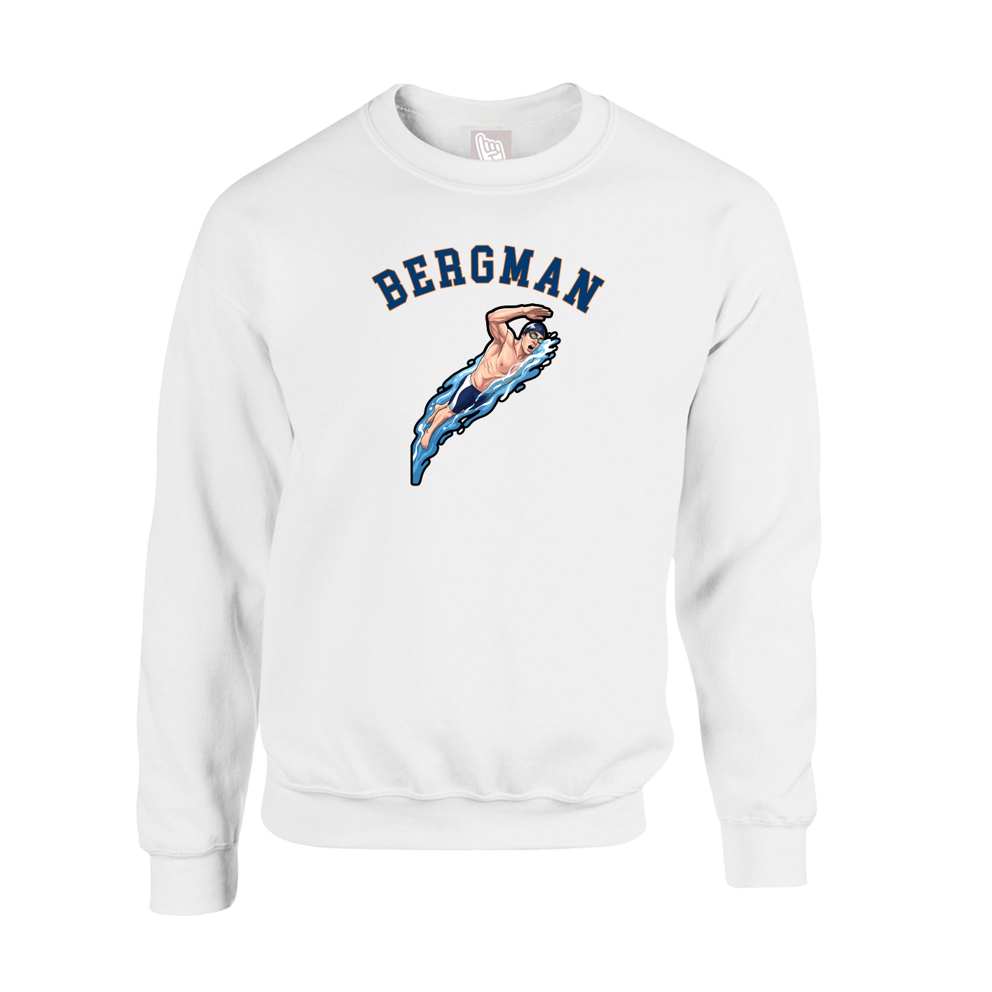 Fleece Crew — Shirsey Arch in White
