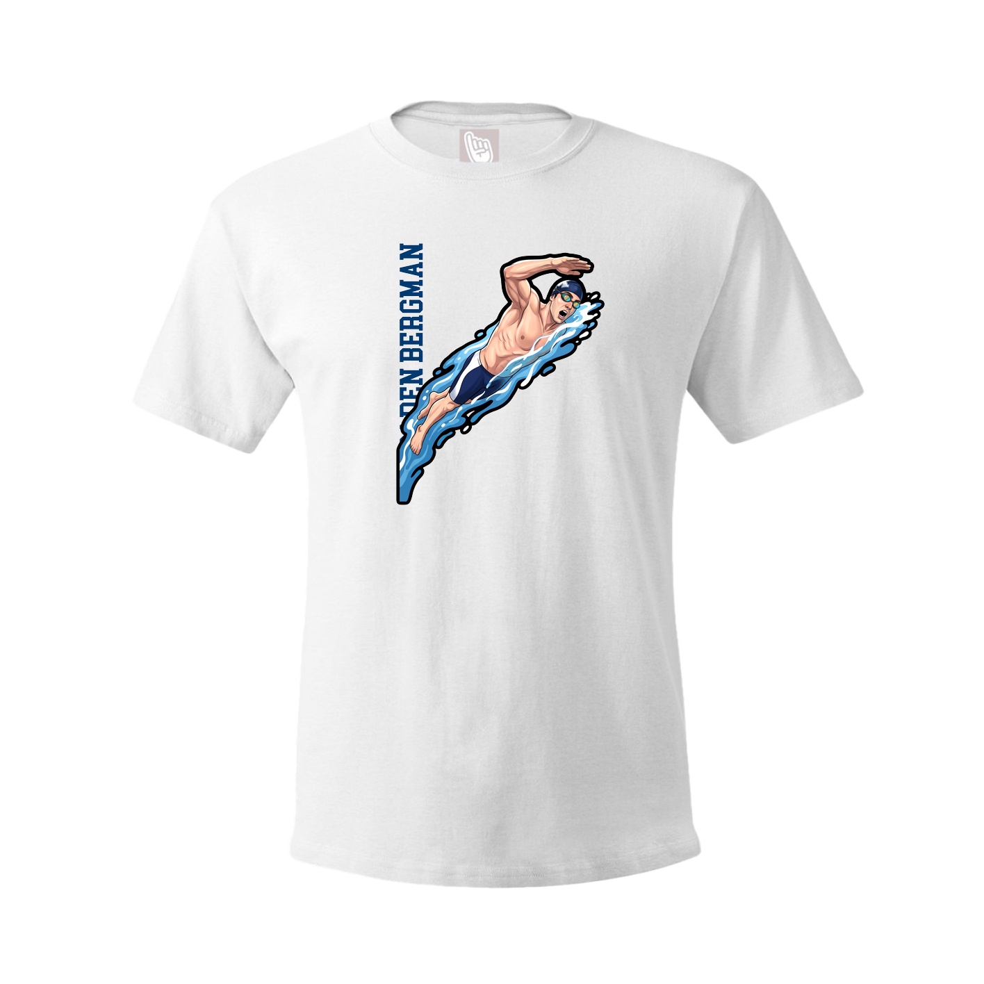 Youth Tee — Name Vertical in White