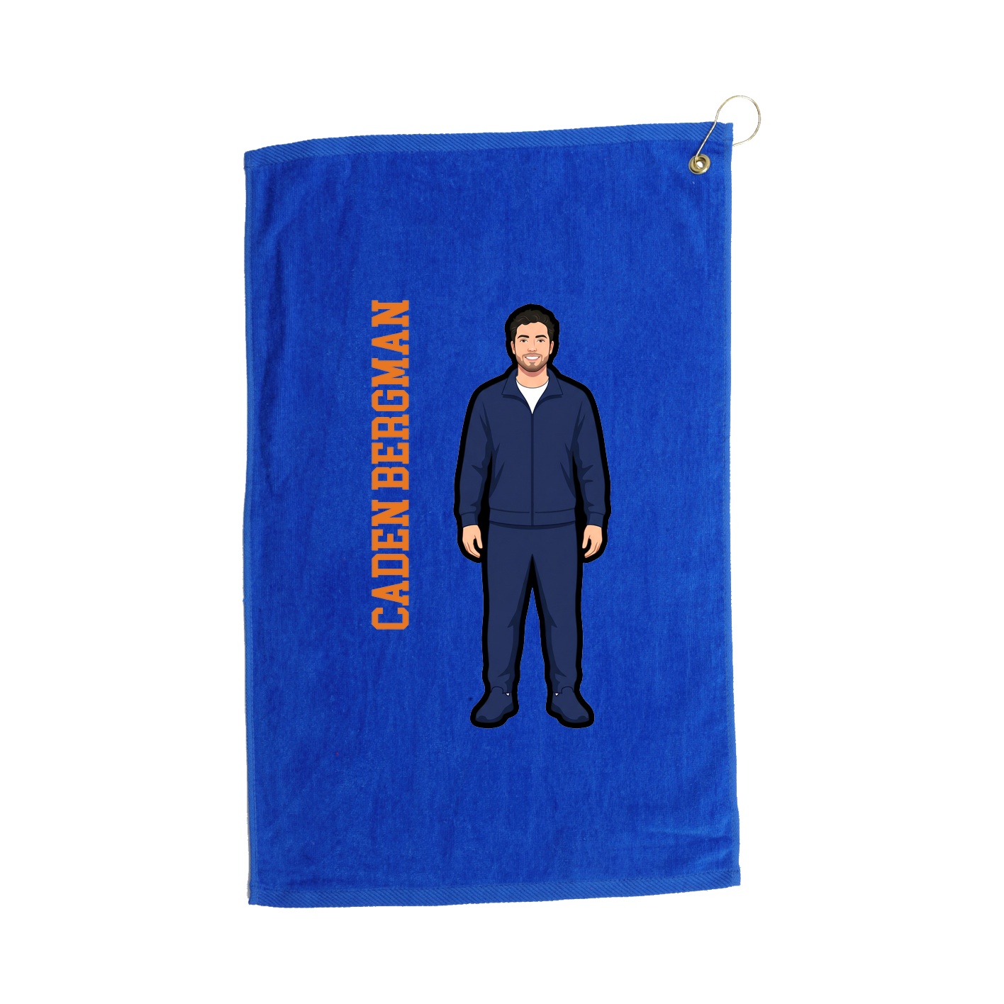 Golf Towel — Name Vertical in Royal