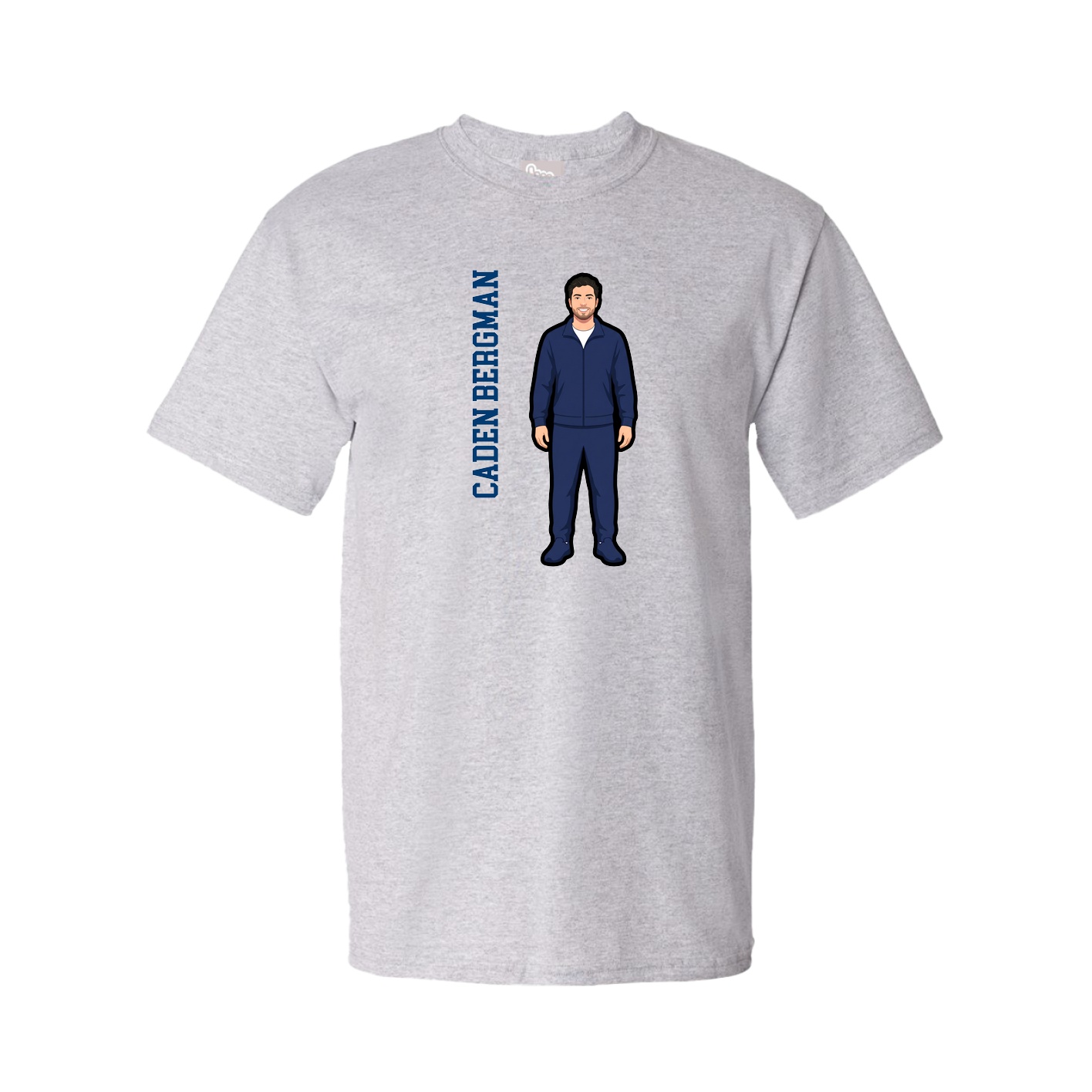 Youth Tee — Name Vertical in Grey
