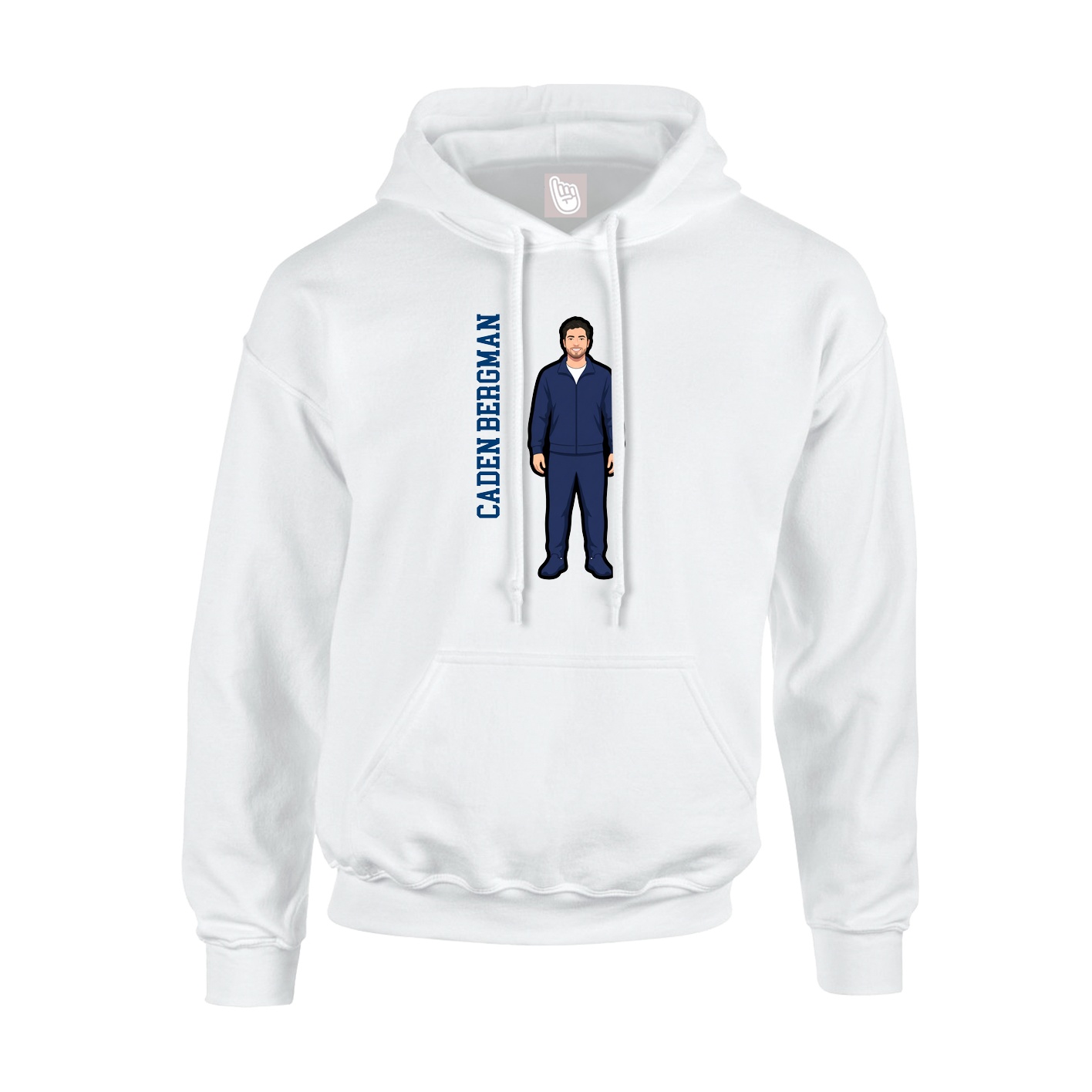 Youth Hoodie — Name Vertical in White