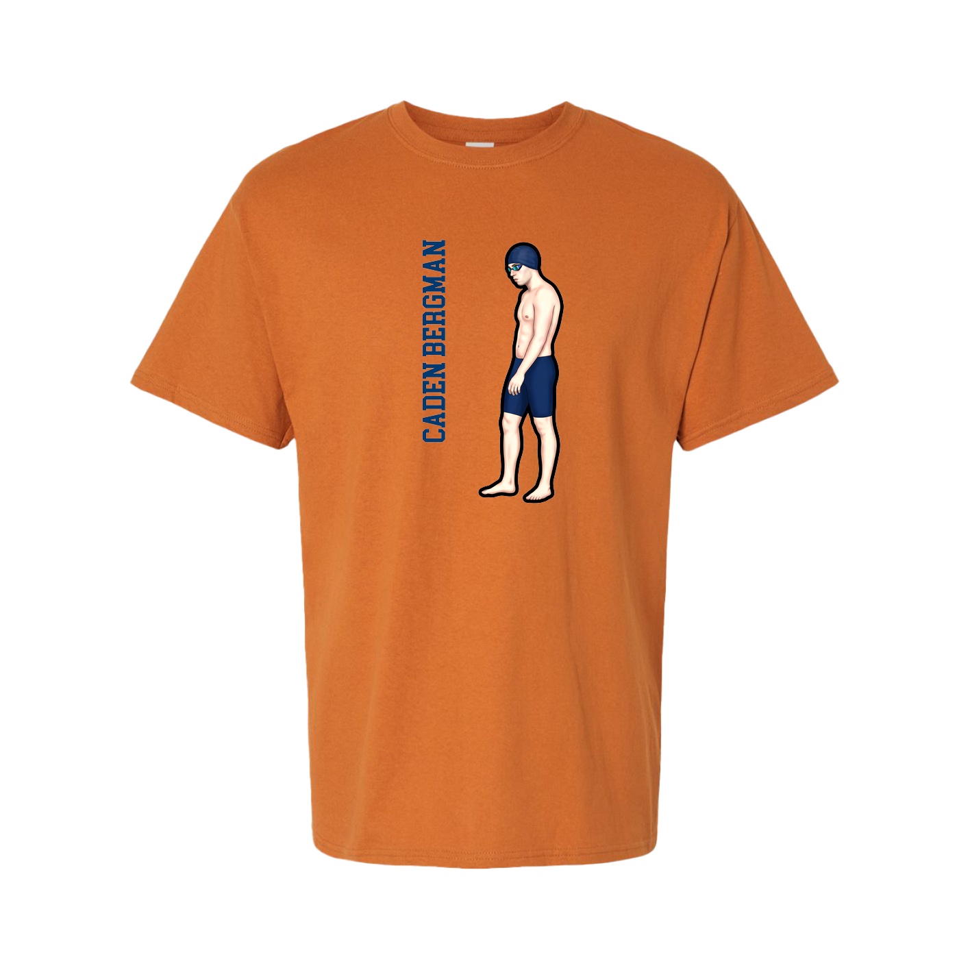Tee — Name Vertical in Orange