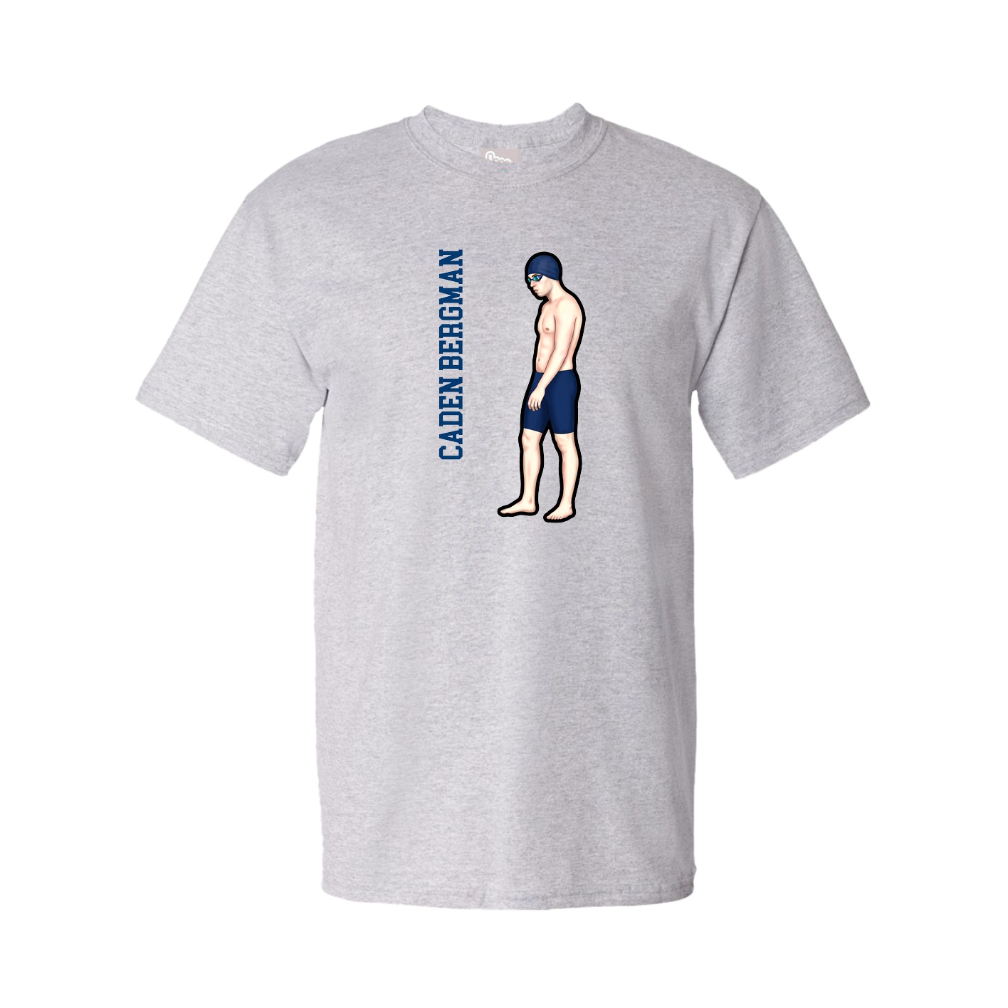 Youth Tee — Name Vertical in Grey