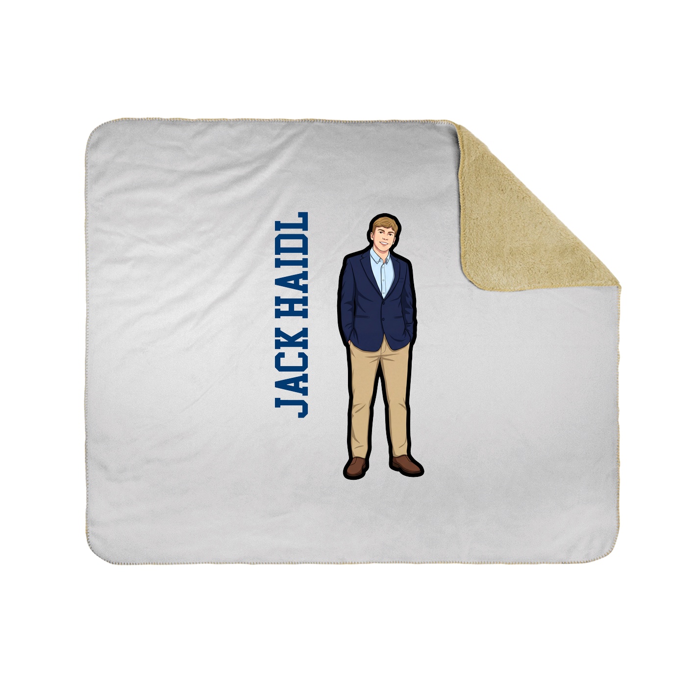 Throw Blanket — Name Vertical in White