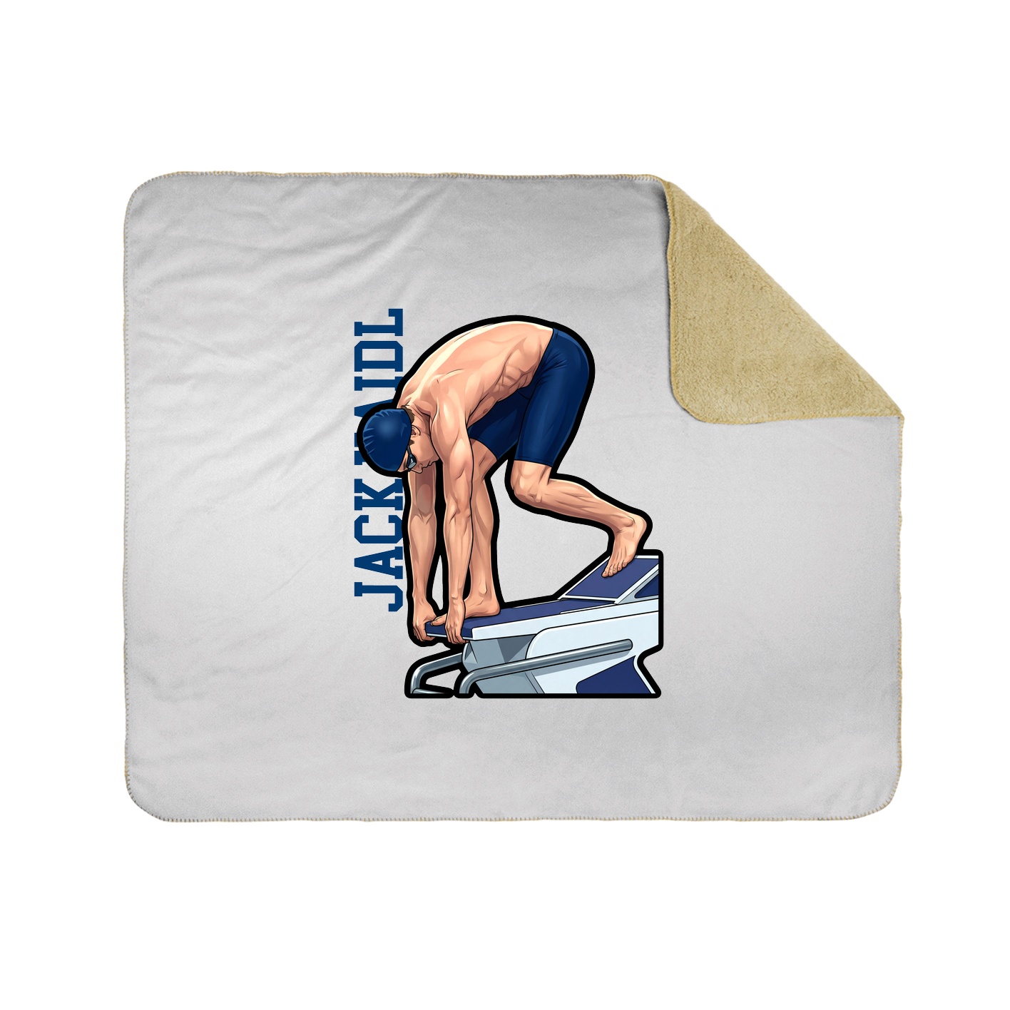 Throw Blanket — Name Vertical in White