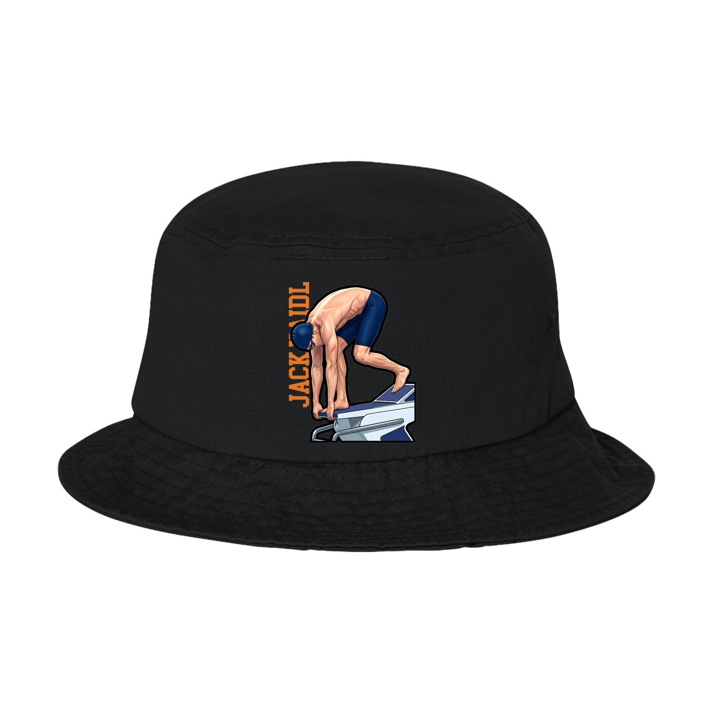 Bucket Cap — Name Vertical in Black