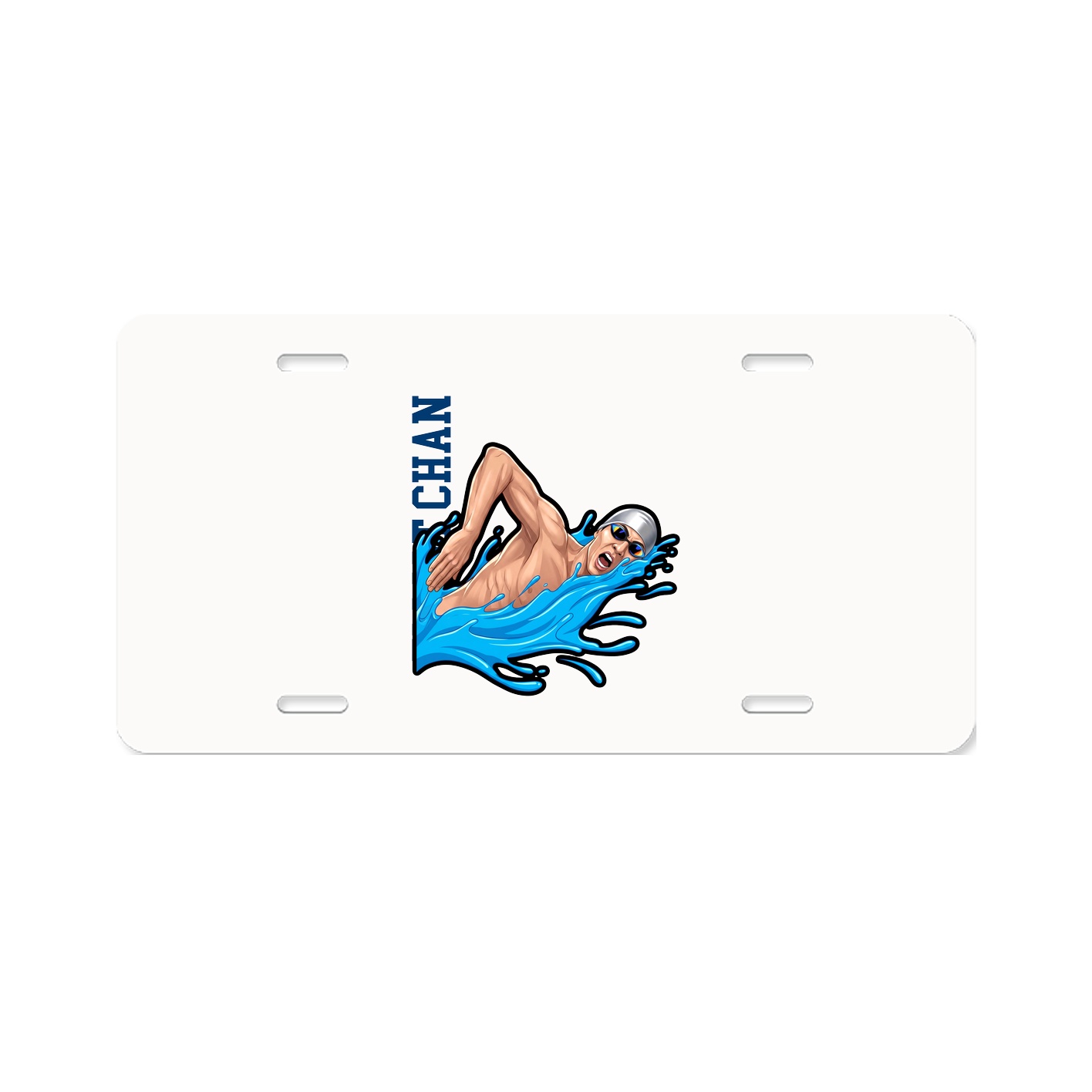 License Plate — Name Vertical in Classic
