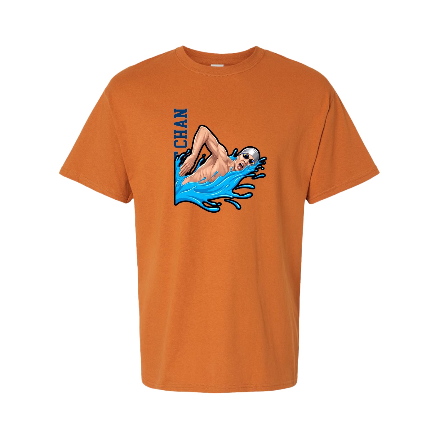 Tee — Name Vertical in Orange