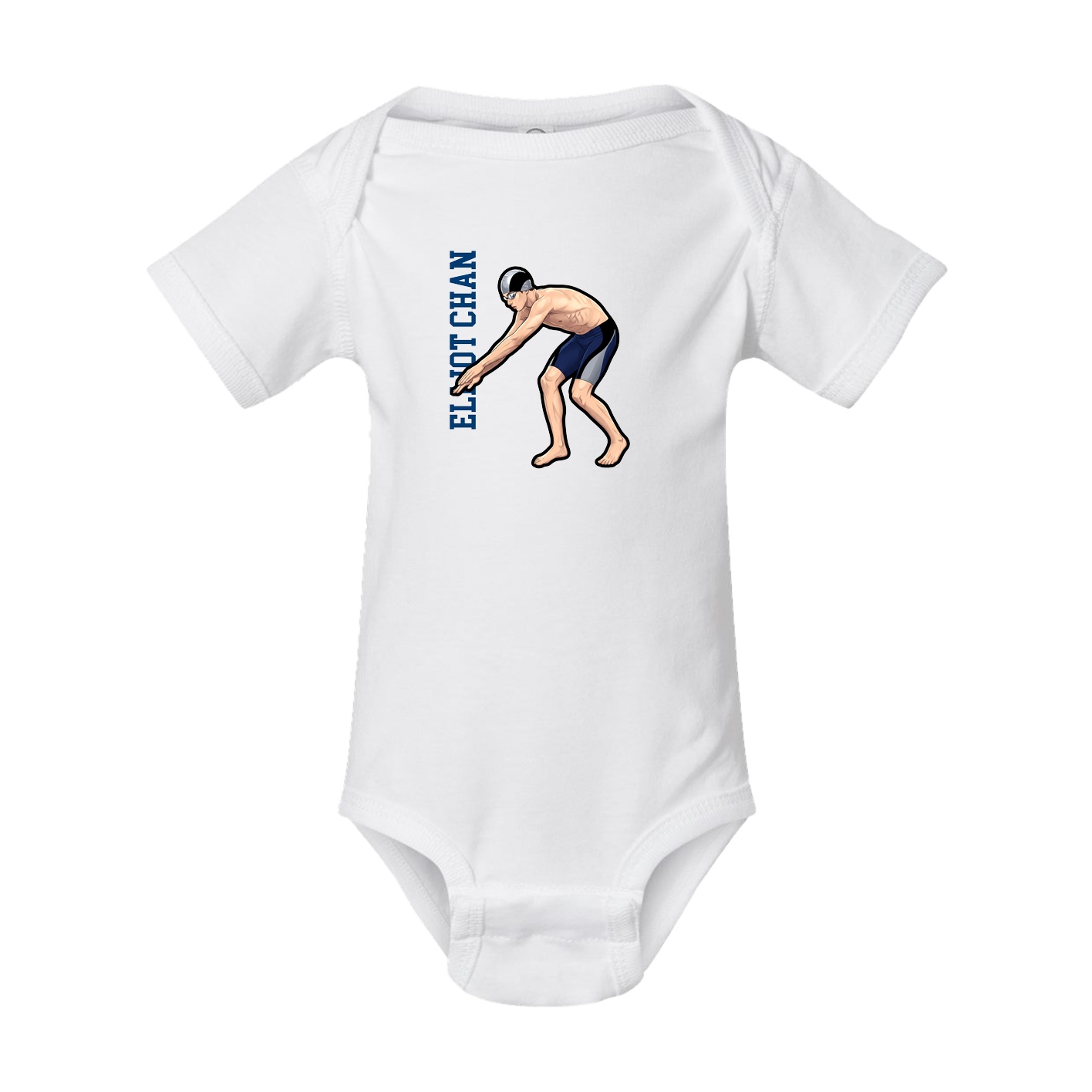 Baby Onesie — Name Vertical in White