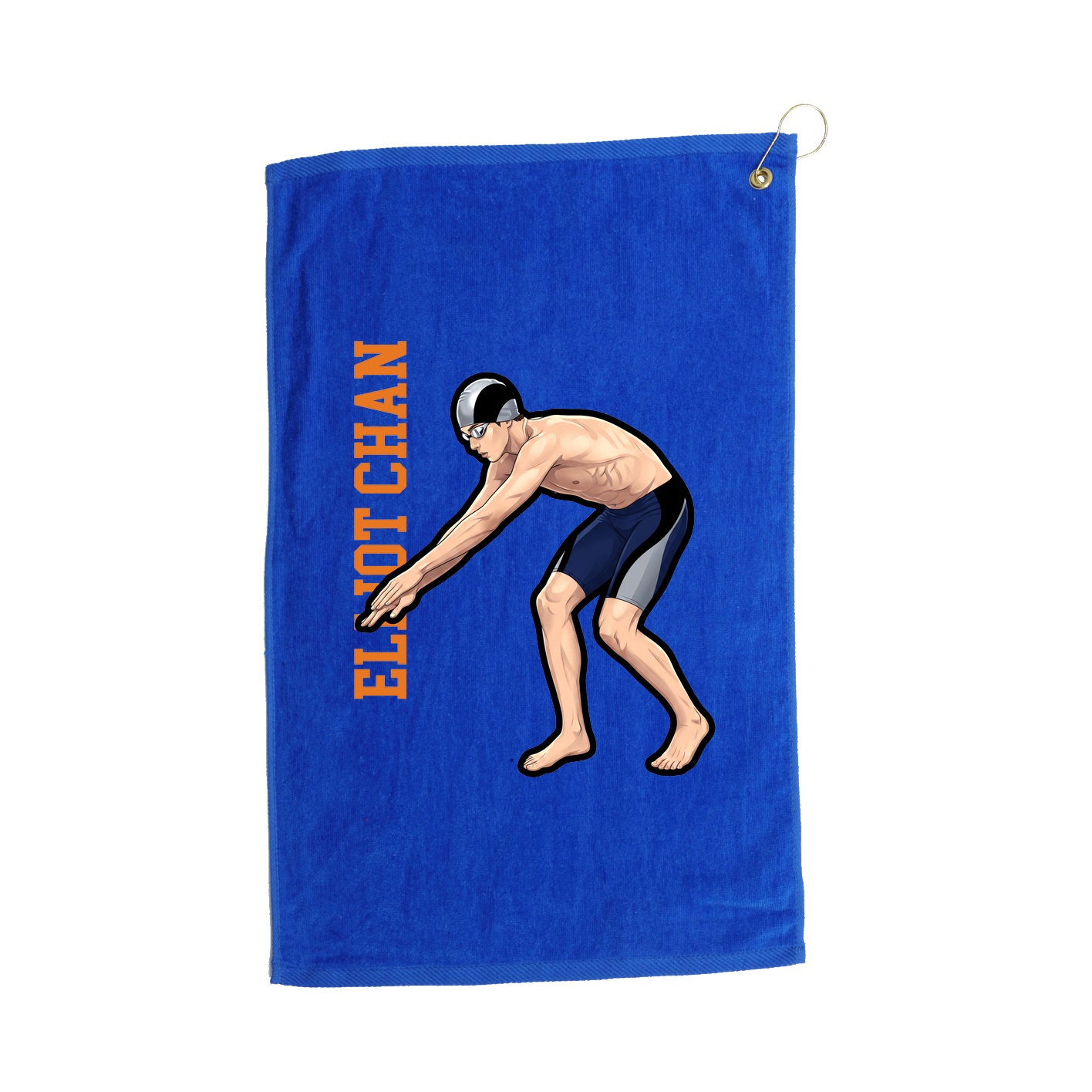 Golf Towel — Name Vertical in Royal