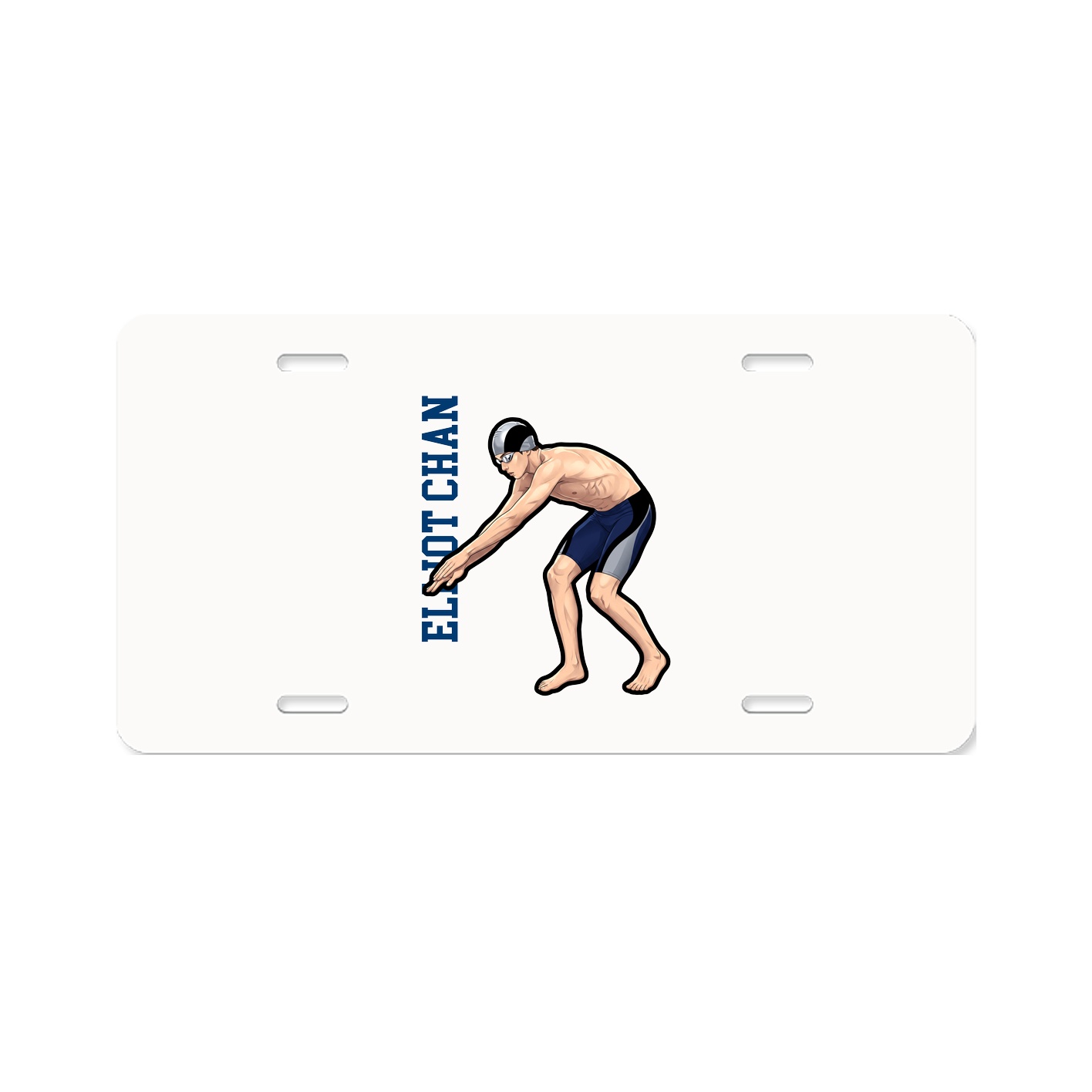 License Plate — Name Vertical in Classic