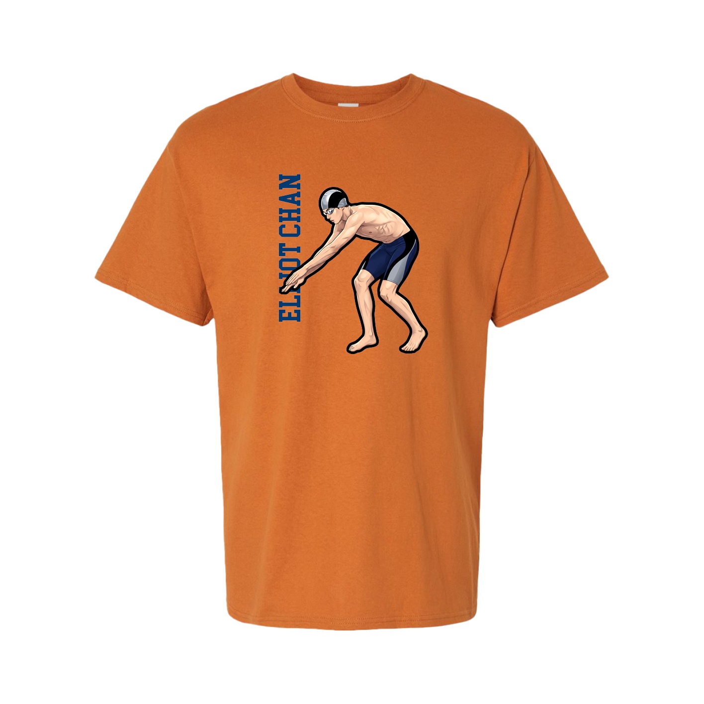 Tee — Name Vertical in Orange
