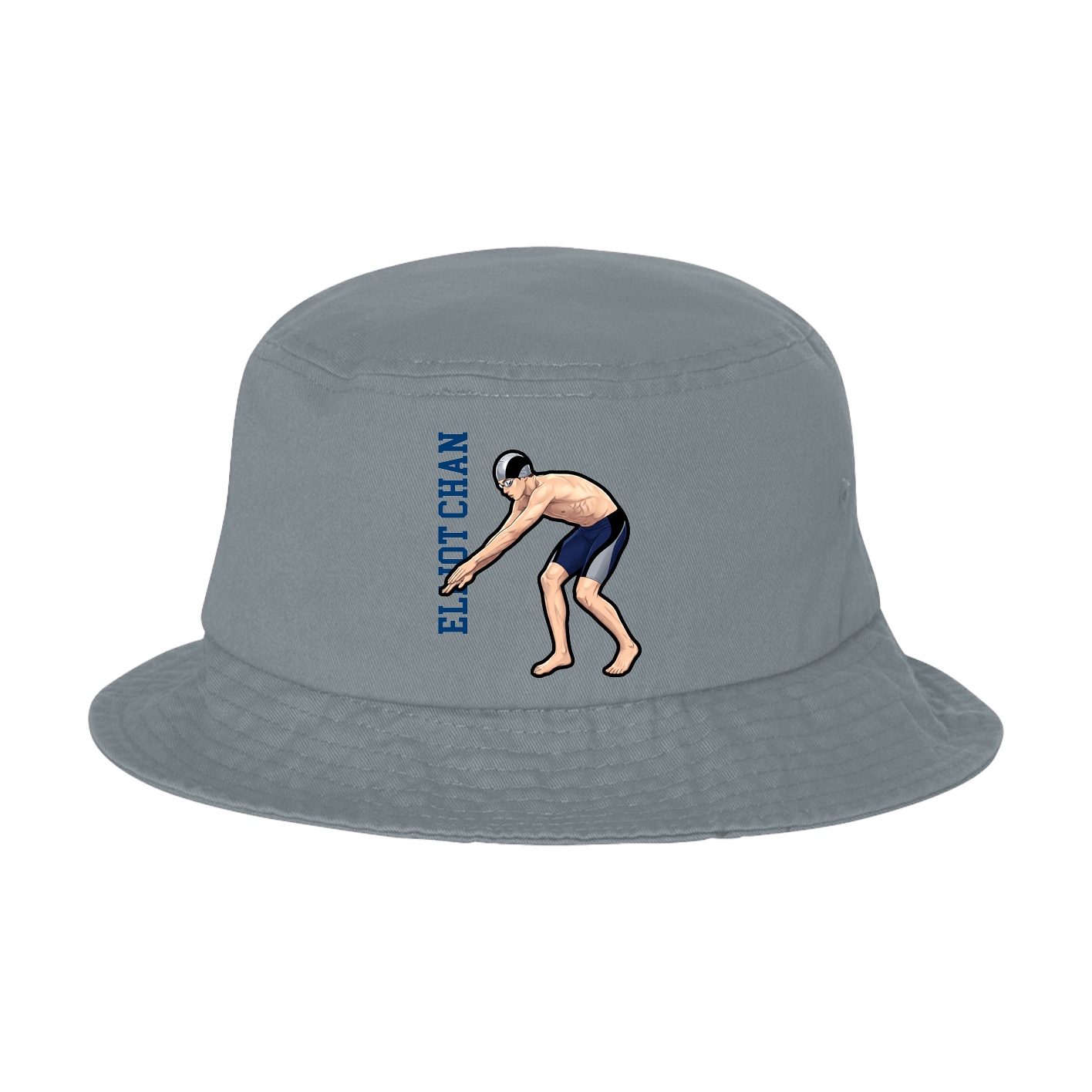 Bucket Cap — Name Vertical in Grey