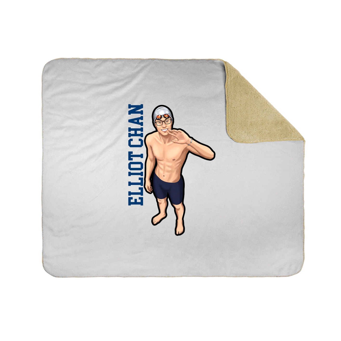 Throw Blanket — Name Vertical in White