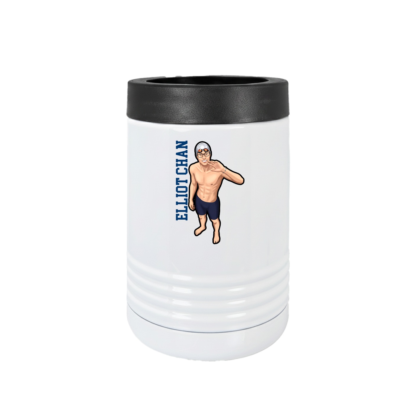 Beverage Holder — Name Vertical in White