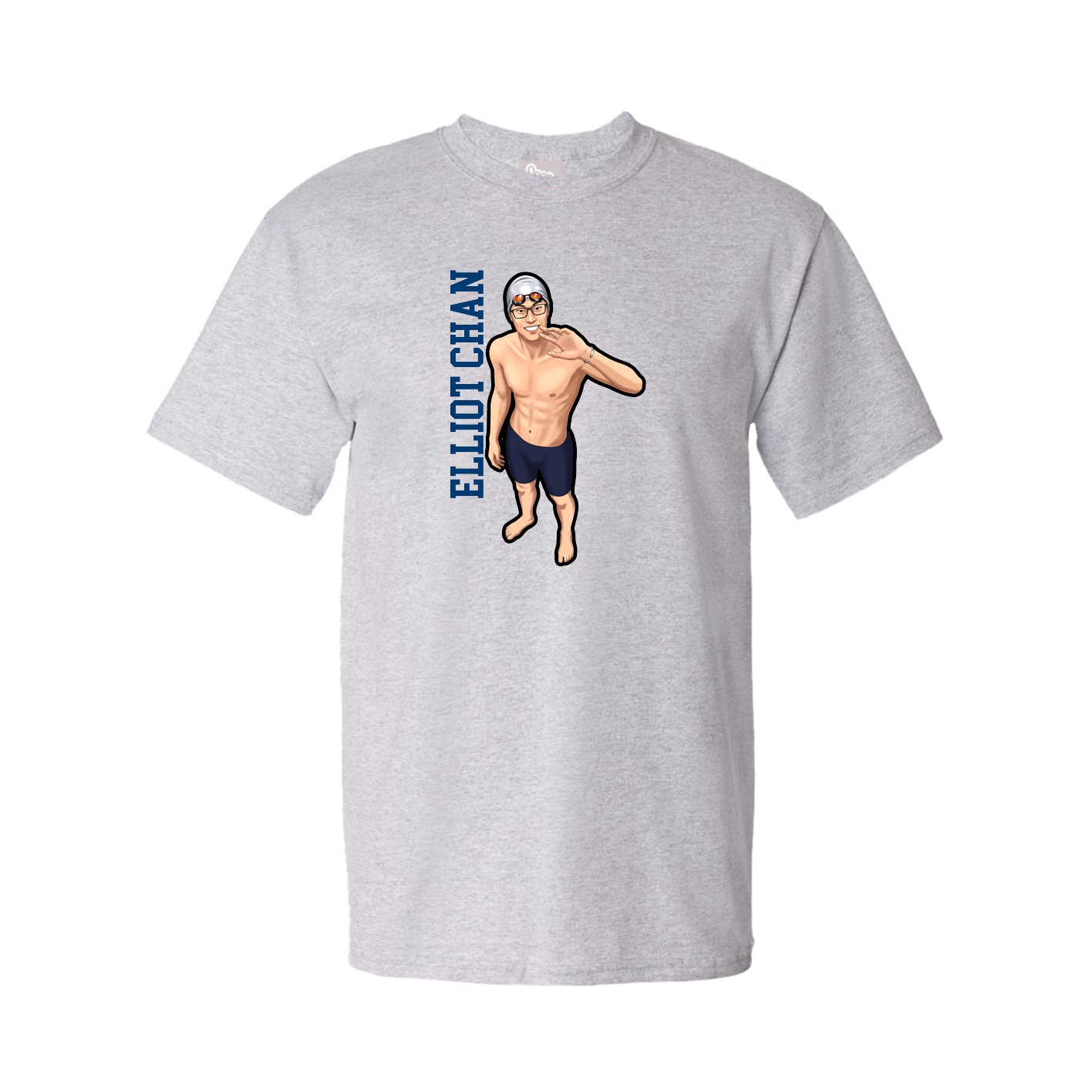 Youth Tee — Name Vertical in Grey