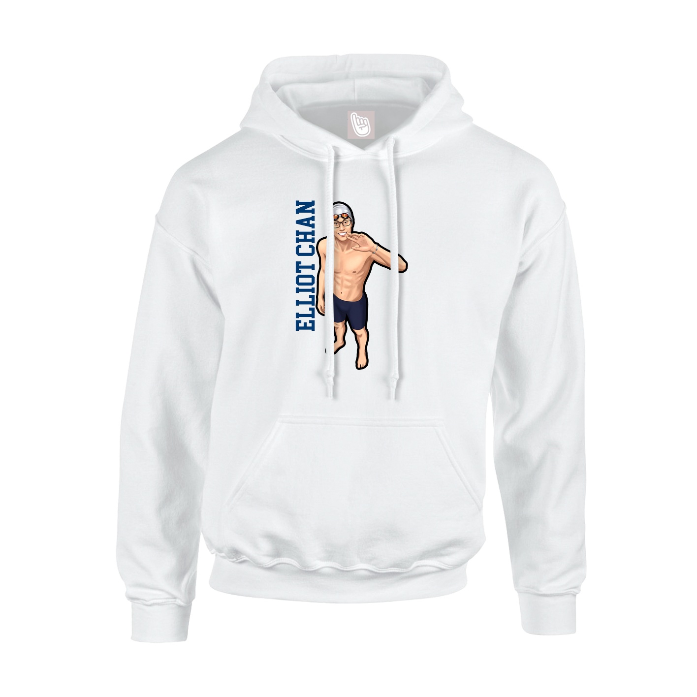 Youth Hoodie — Name Vertical in White