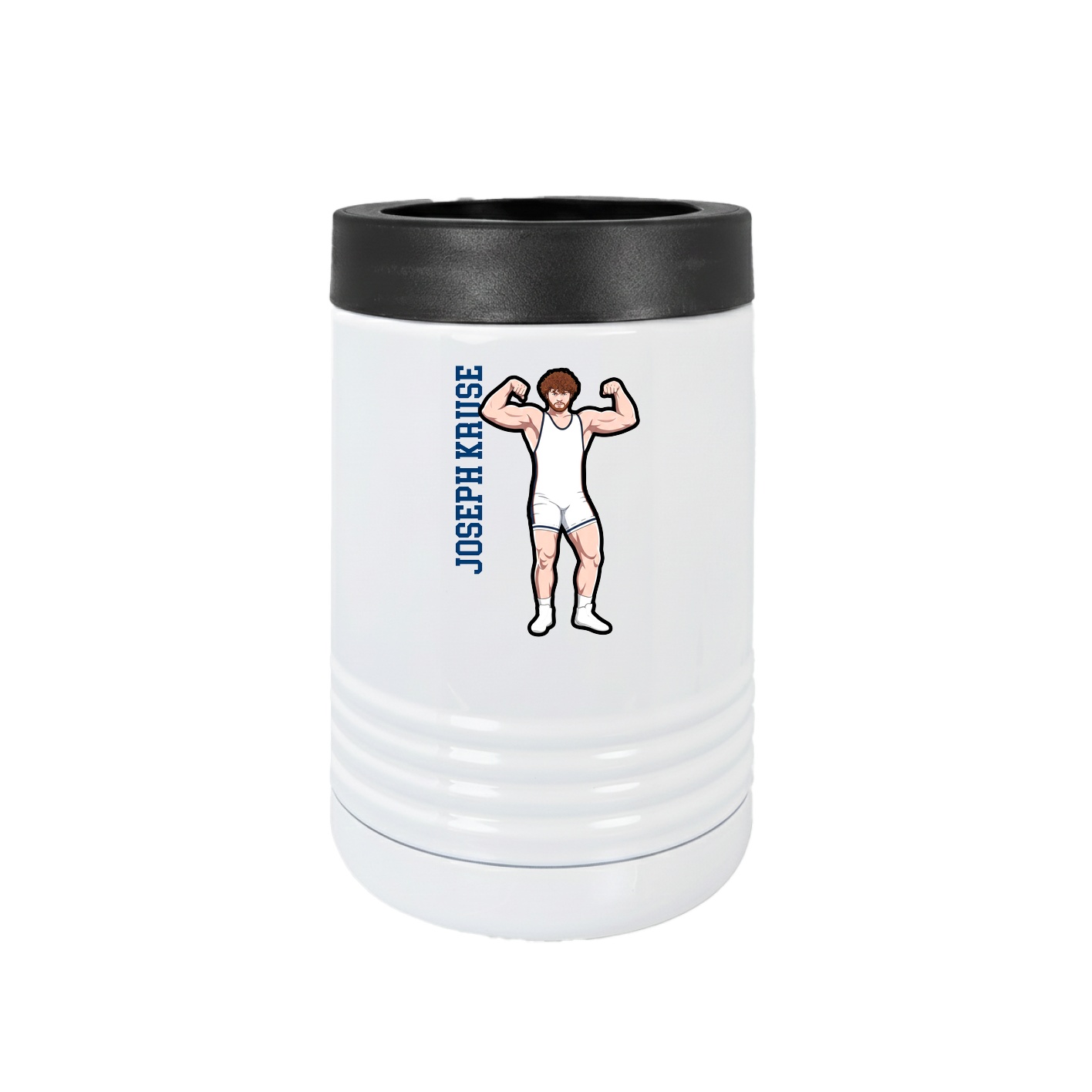 Beverage Holder — Name Vertical in White