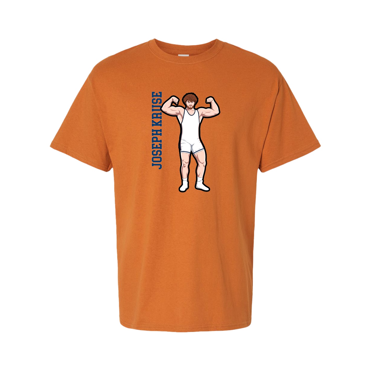 Tee — Name Vertical in Orange