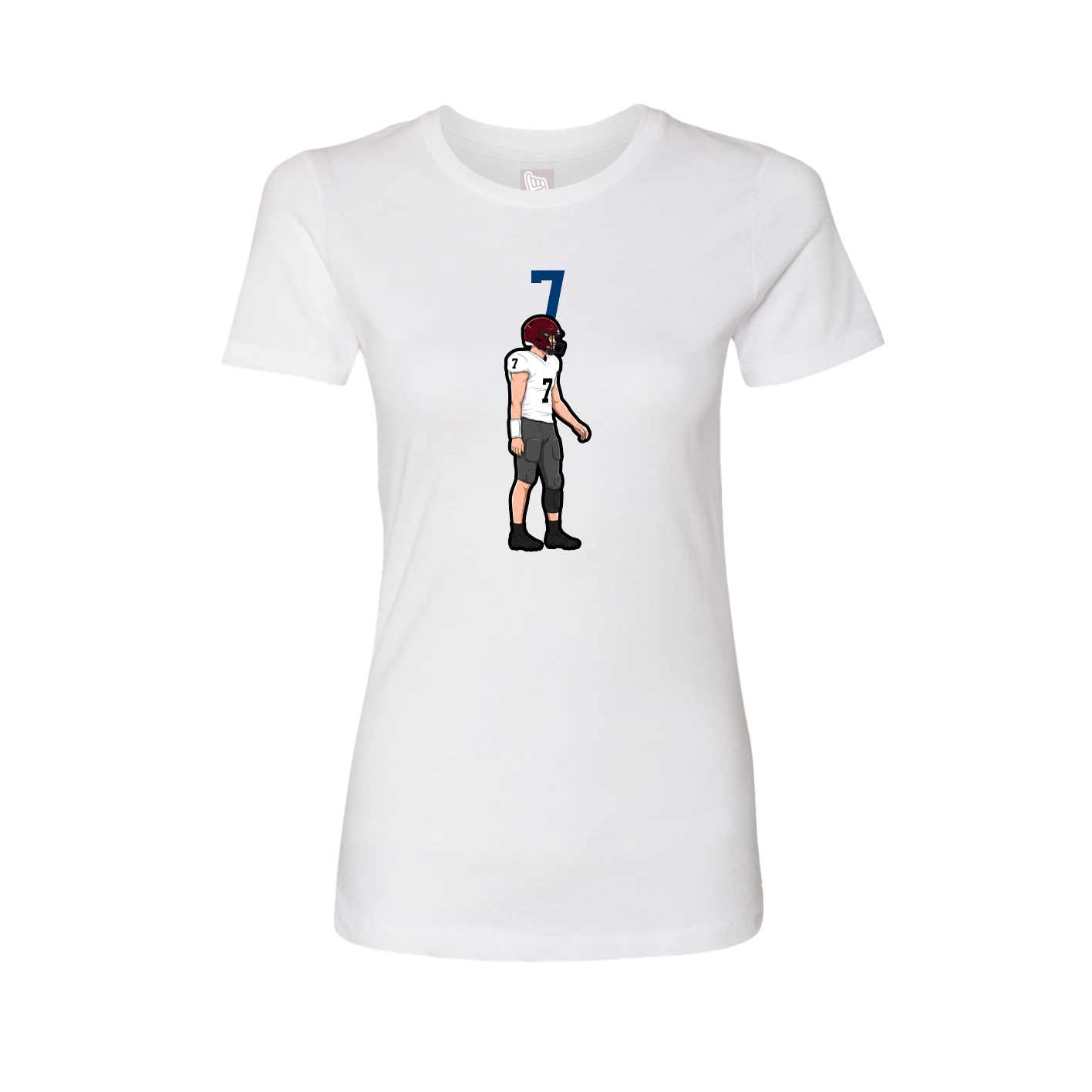 Fitted Women's Tee — Number Top in White