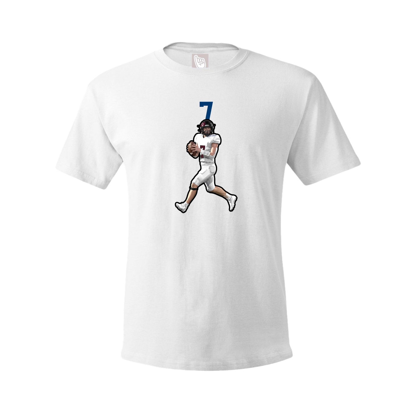 Youth Tee — Number Top in White