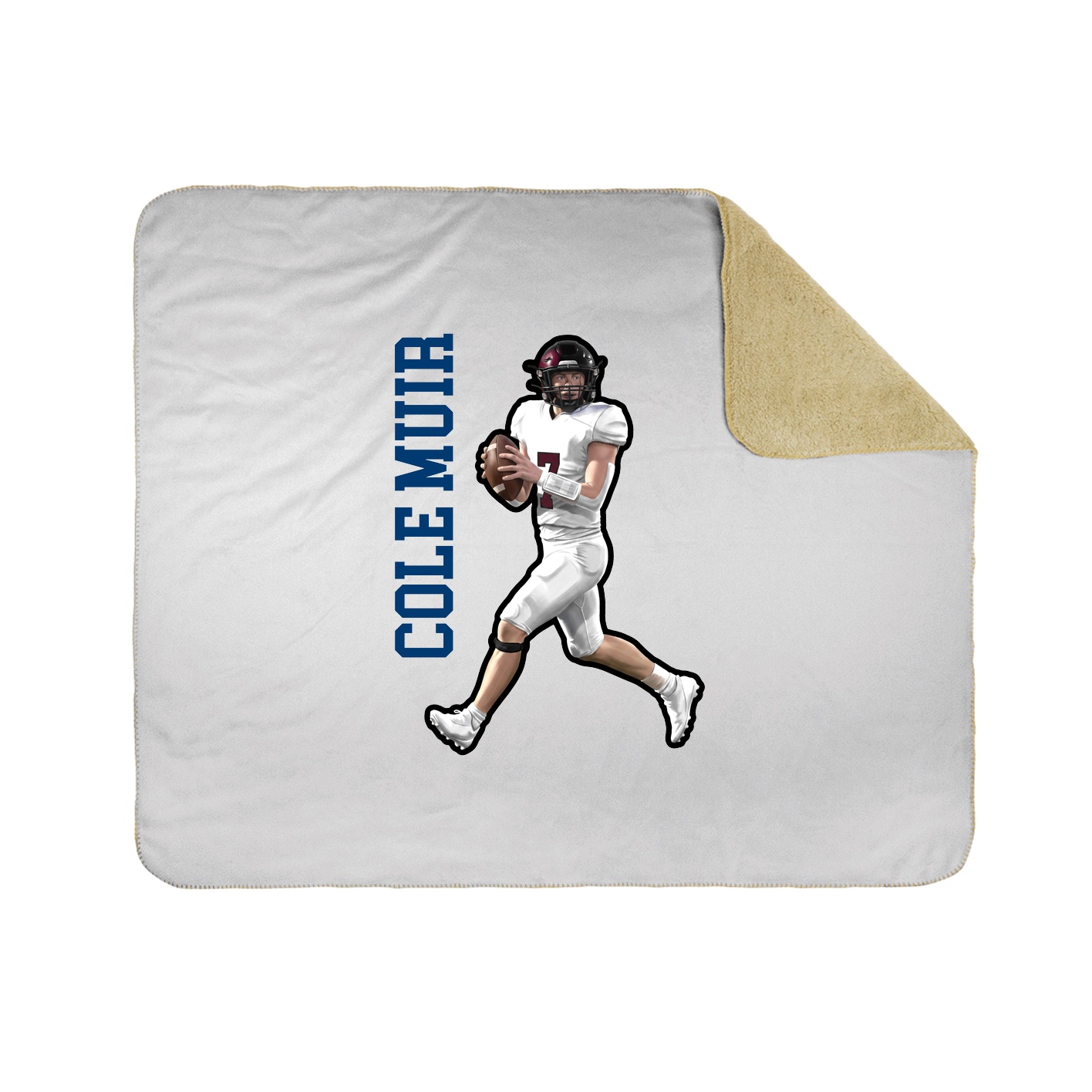 Throw Blanket — Name Vertical in White