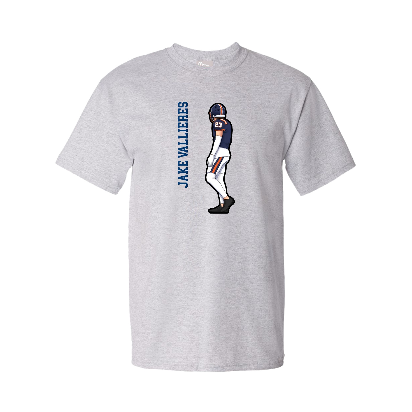 Youth Tee — Name Vertical in Grey