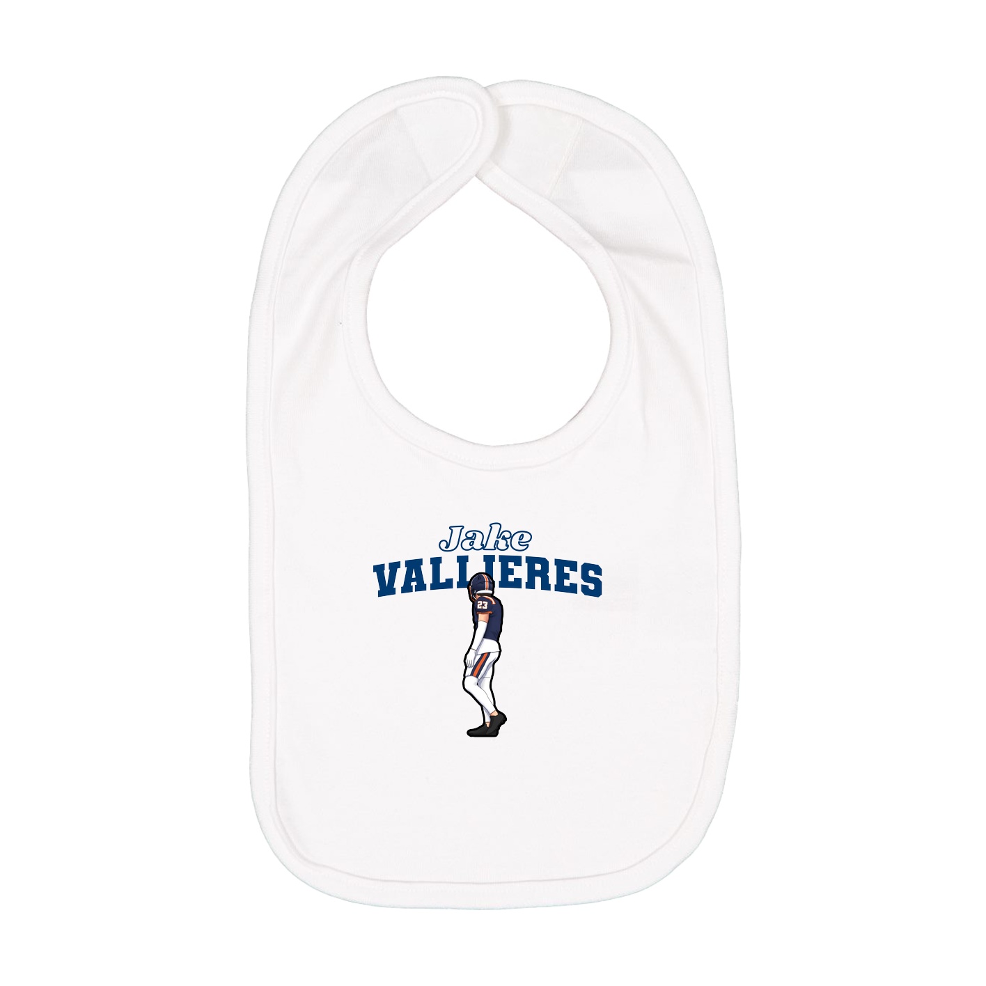 Infant Bib — Name Arch in White