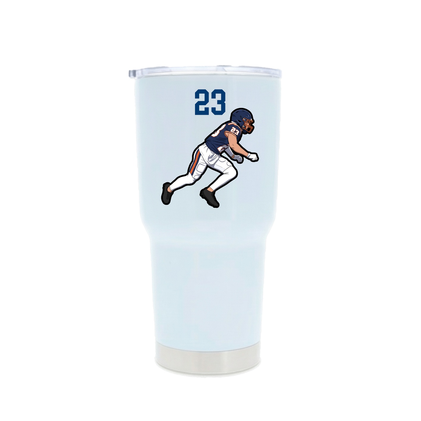 30oz Stainless Steel Tumbler — Number Top in White