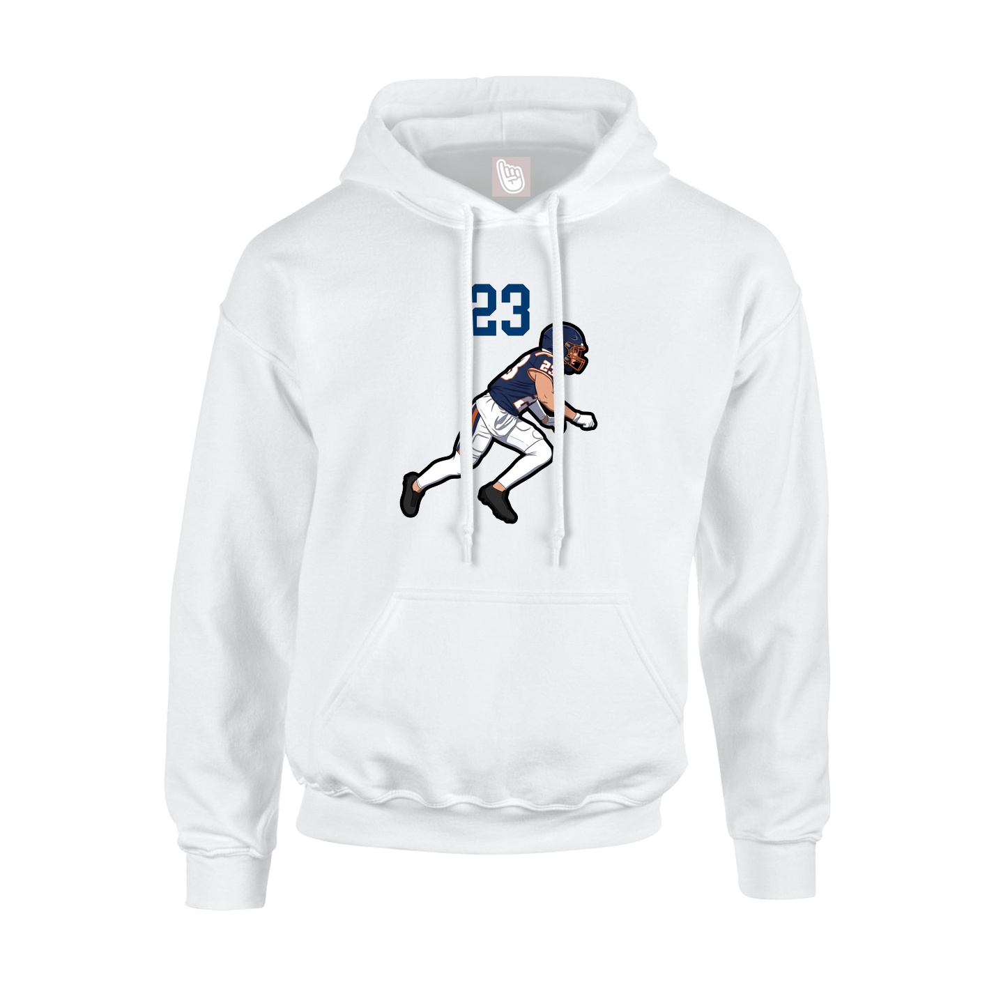 Youth Hoodie — Number Top in White