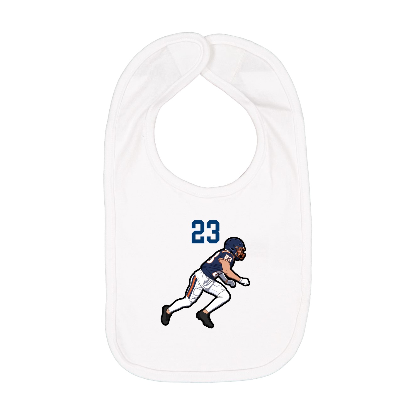 Infant Bib — Number Top in White