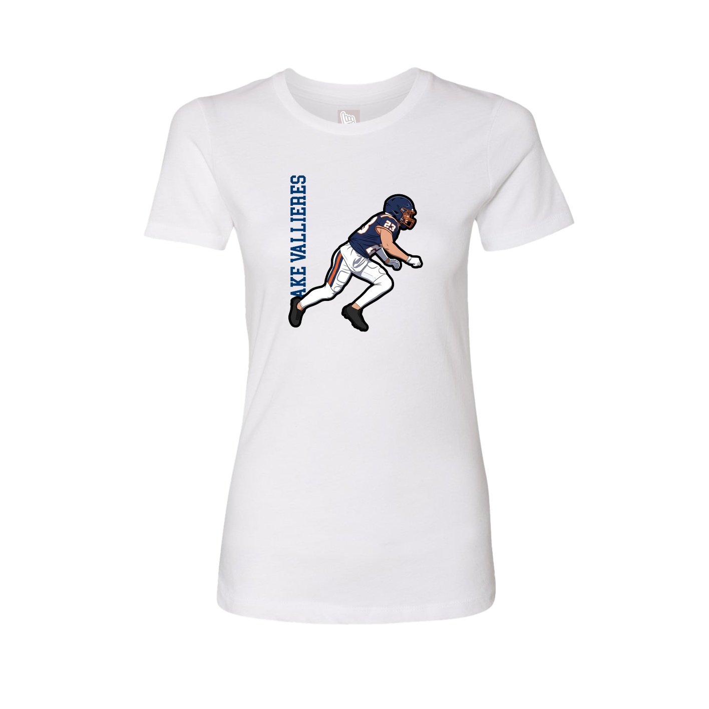 Fitted Women's Tee — Name Vertical in White