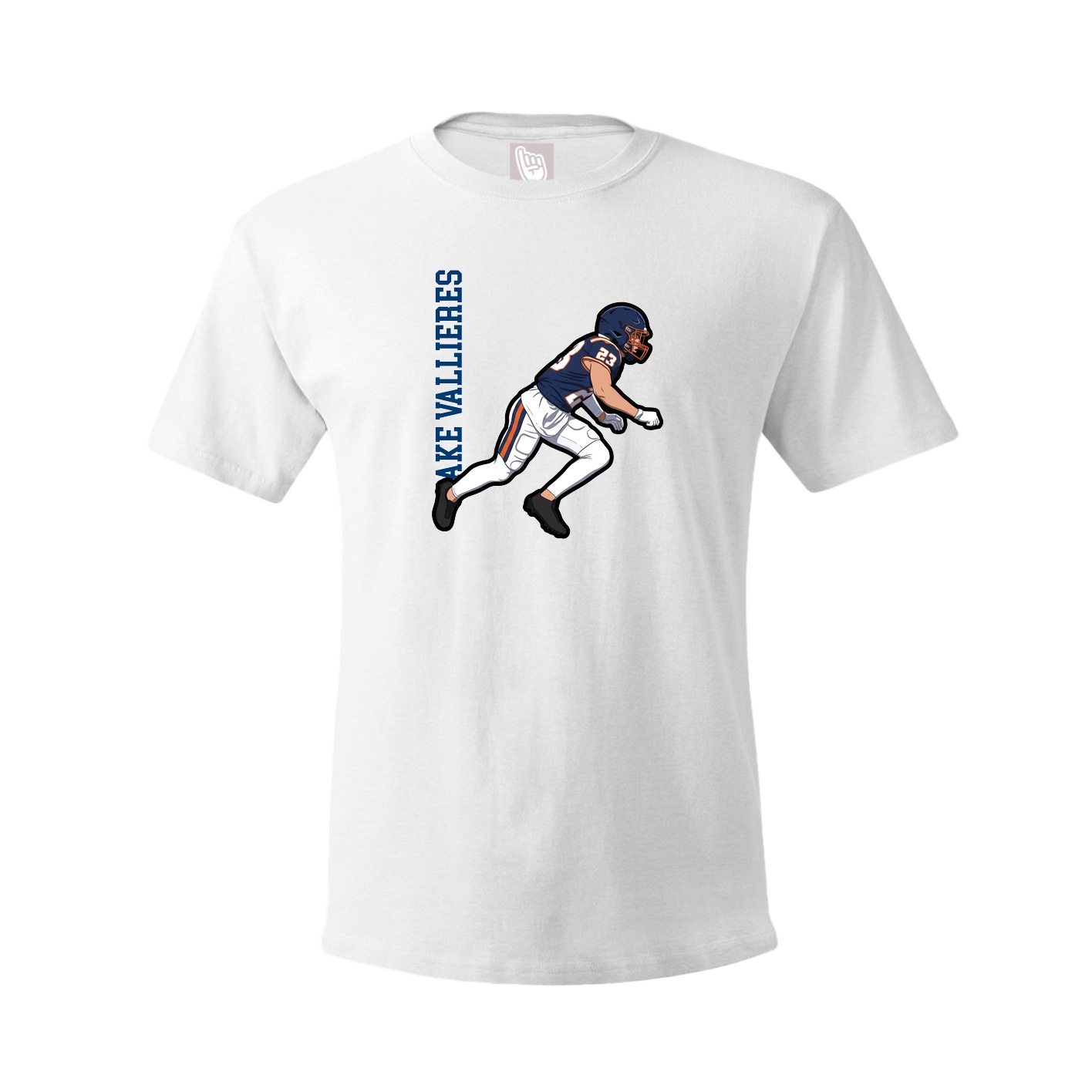Youth Tee — Name Vertical in White