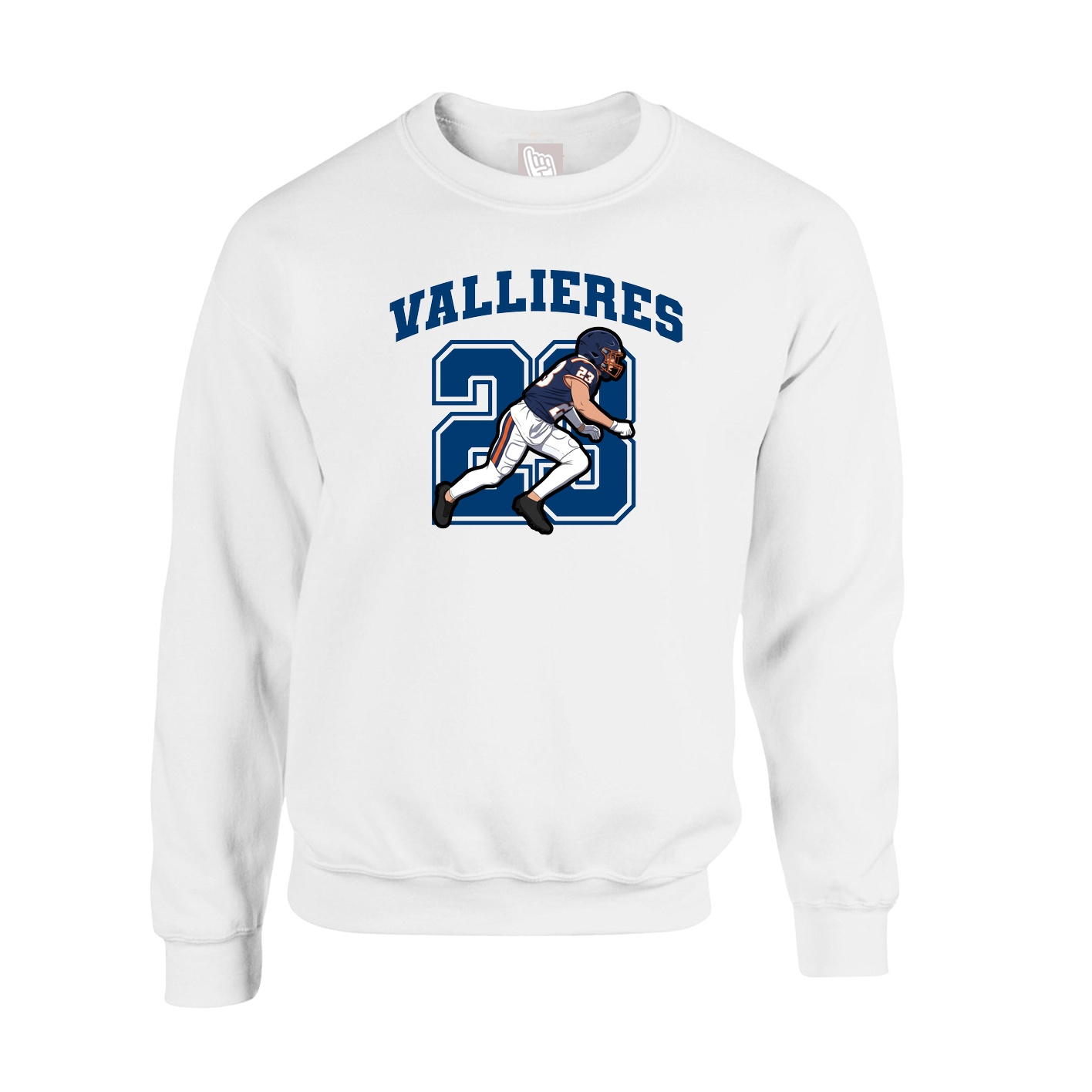 Fleece Crew — Number in White