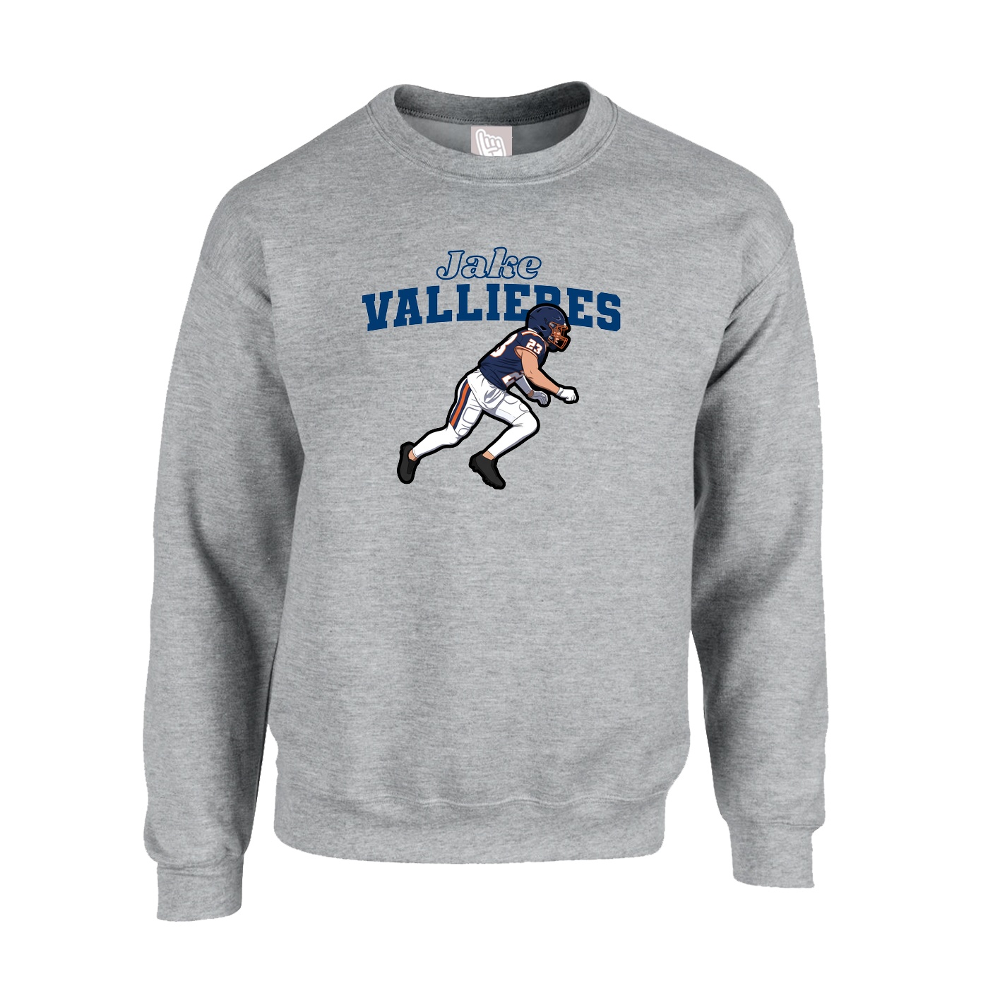 Fleece Crew — Name Arch in Grey